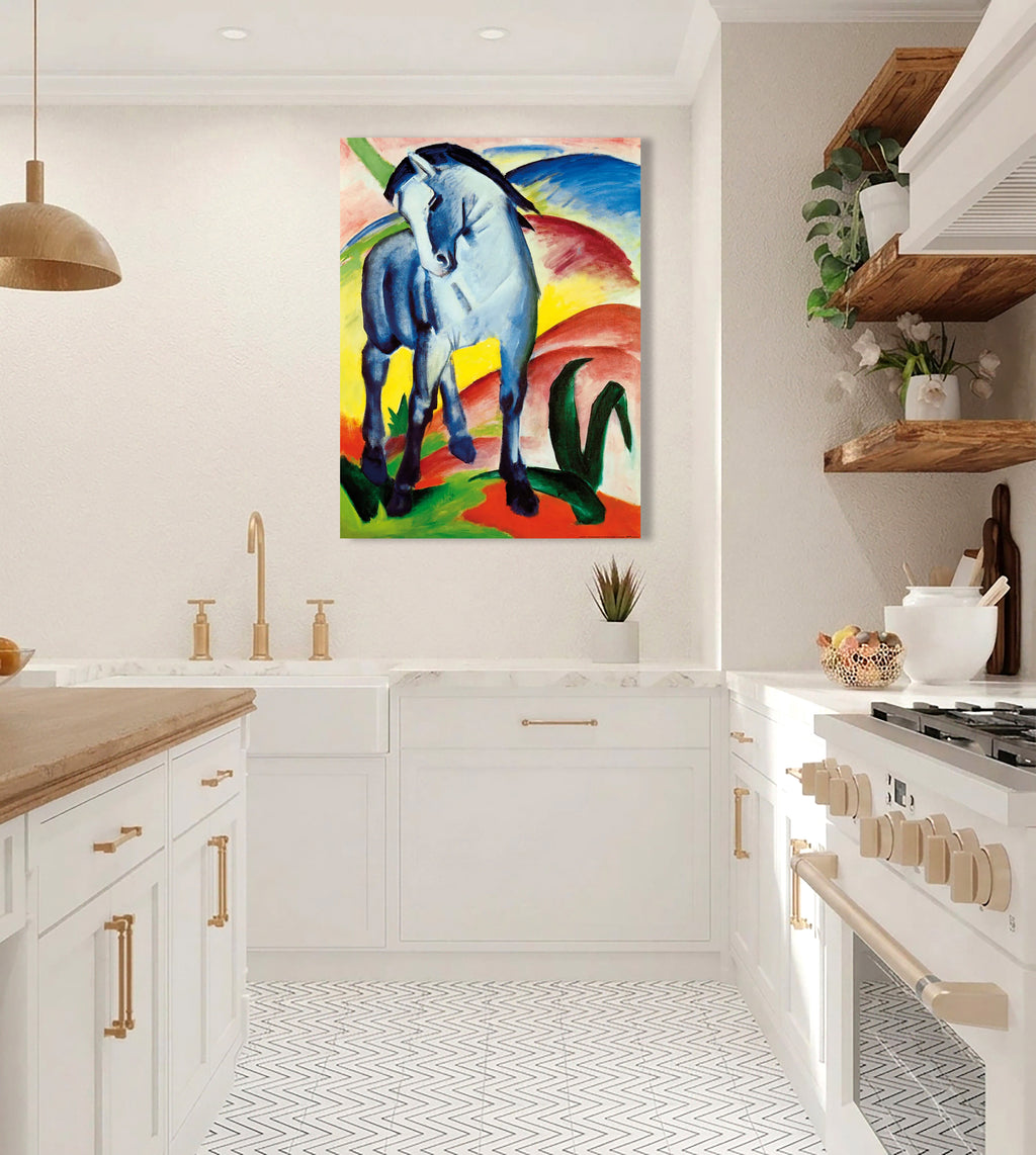 Wandbild Franz Marc Blaues Pferd Kunstdruck auf Leinwand