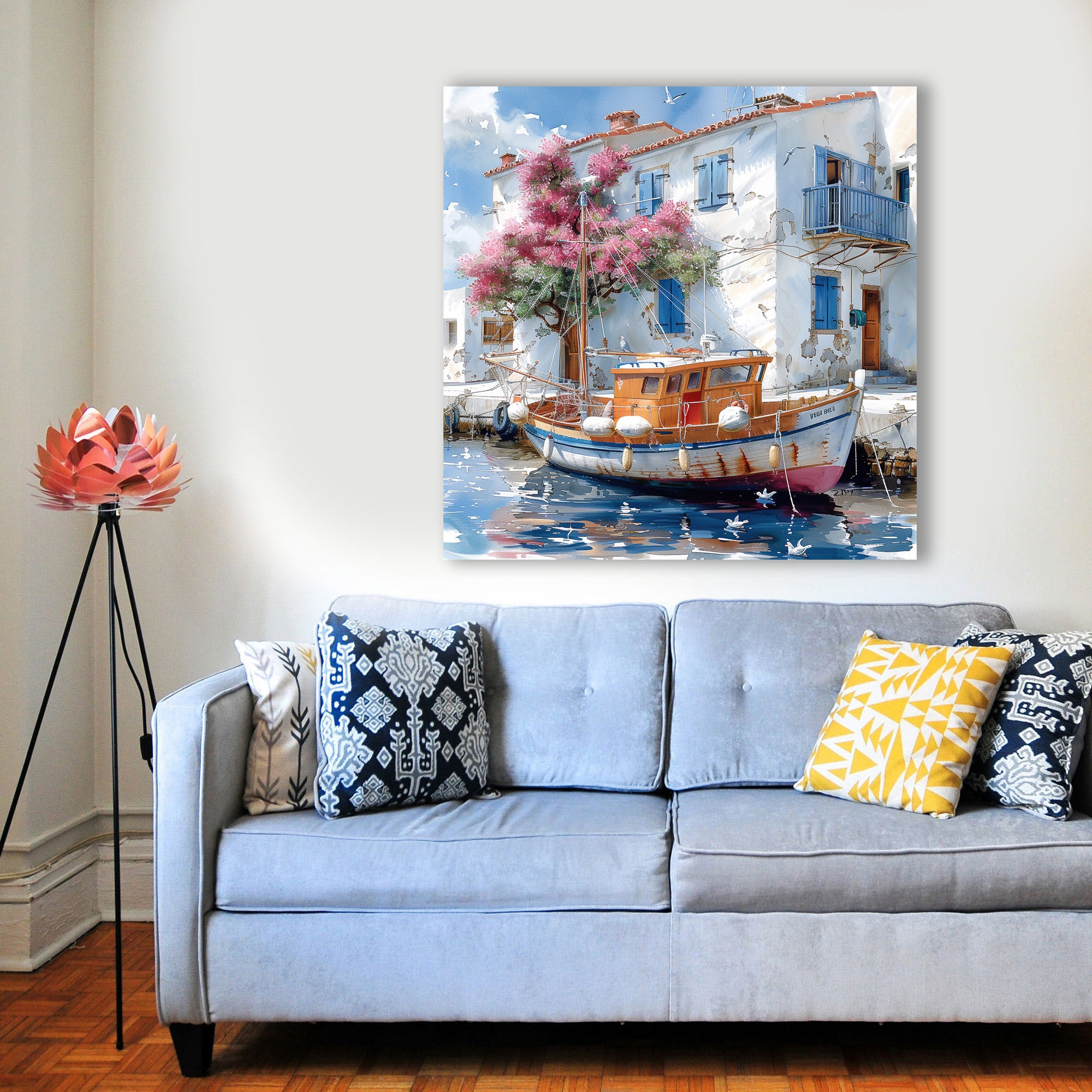 Mediterrane Küste 17 Landschaft Wandbild  Kunstdruck auf Leinwand