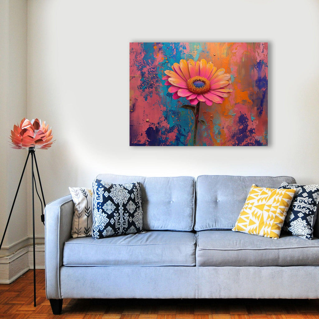 Wandbild Blumen Spachteltechnik Nr. 4 Kunstdruck auf Leinwand