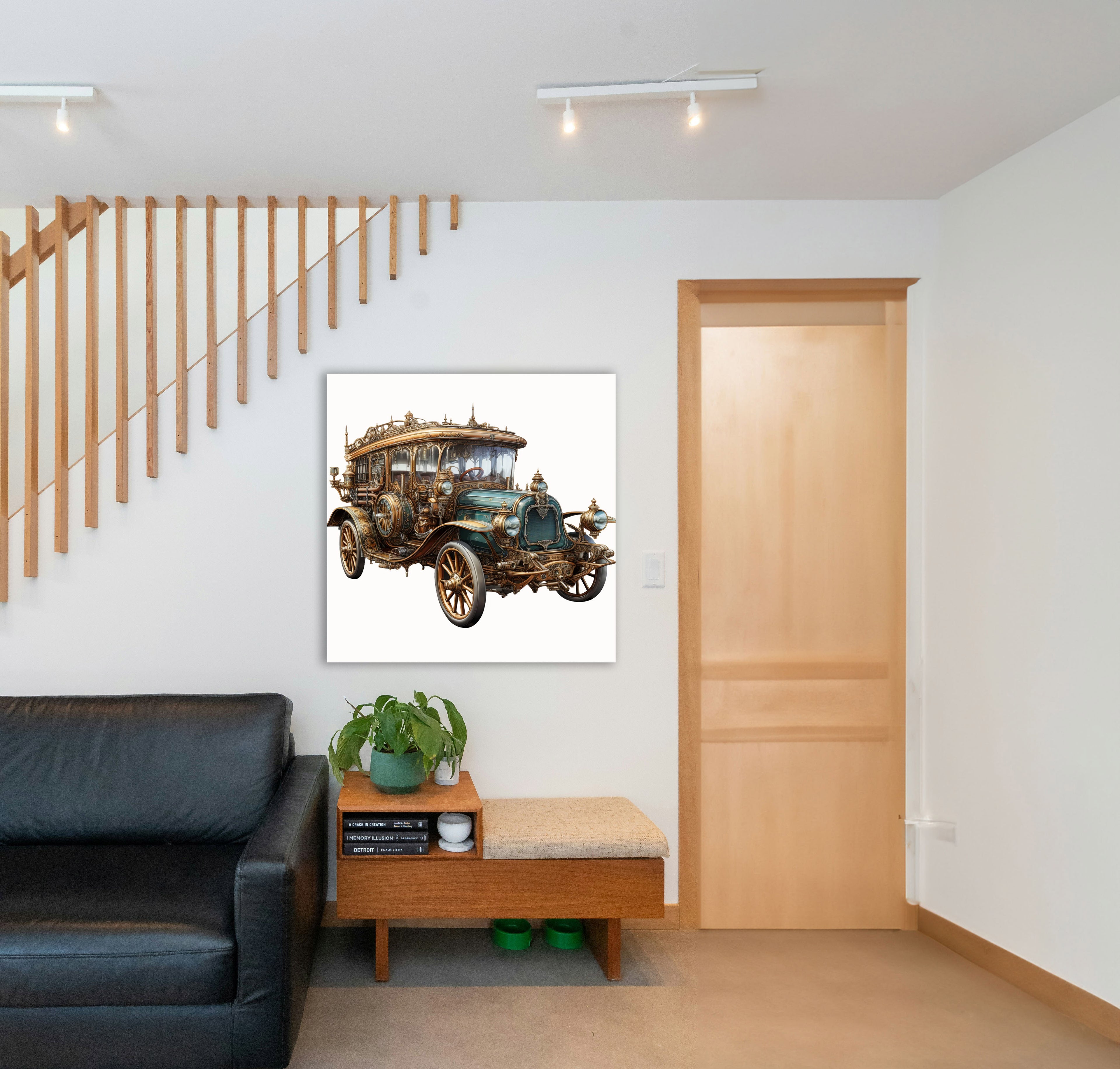 Wandbild Steampunk Oldtimer Autos 1 Kunstdruck auf Leinwand