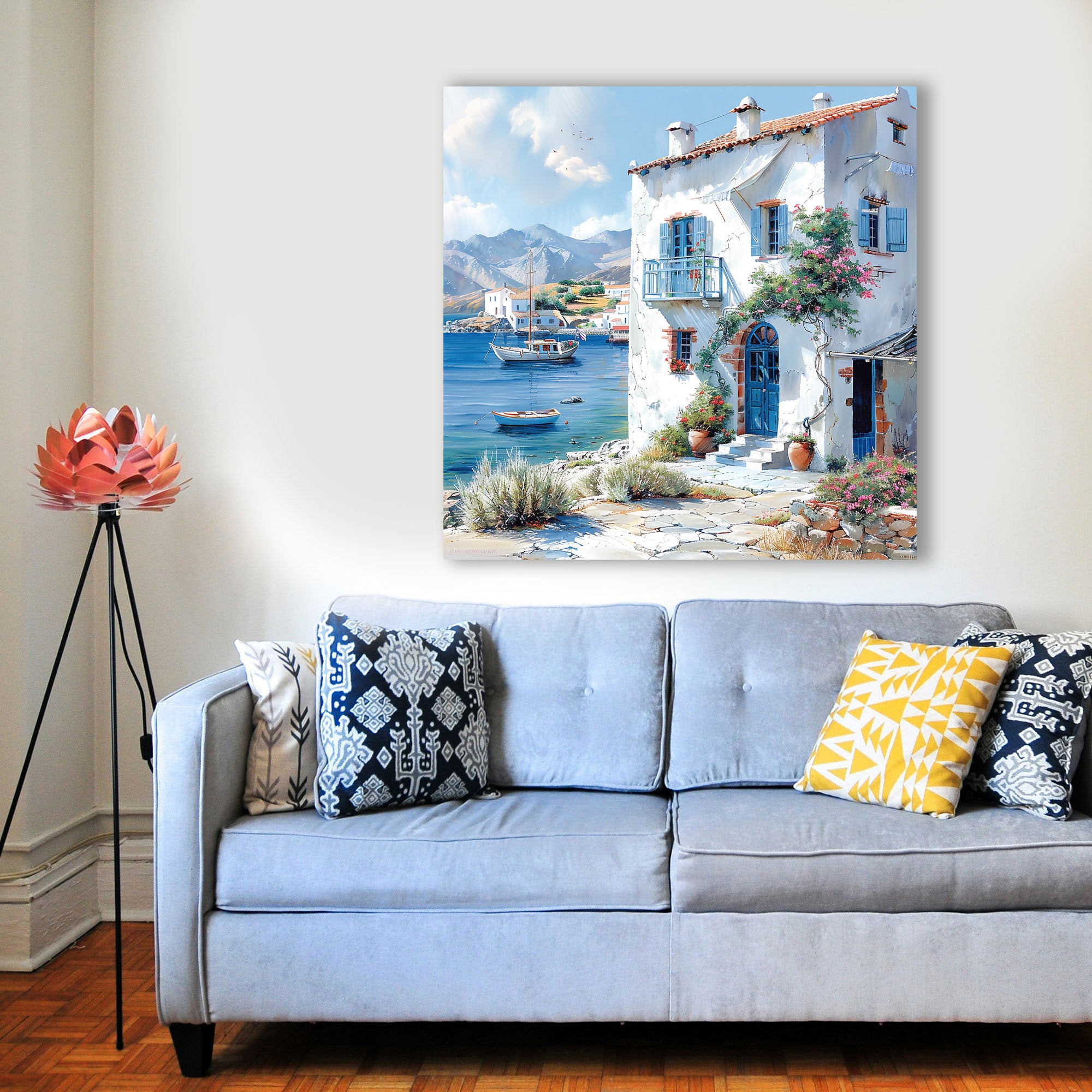 Mediterrane Küste 20 Landschaft Wandbild  Kunstdruck auf Leinwand