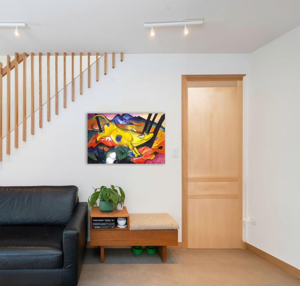 Wandbild Franz Marc Die gelbe Kuh Nr. 5 Kunstdruck auf Leinwand