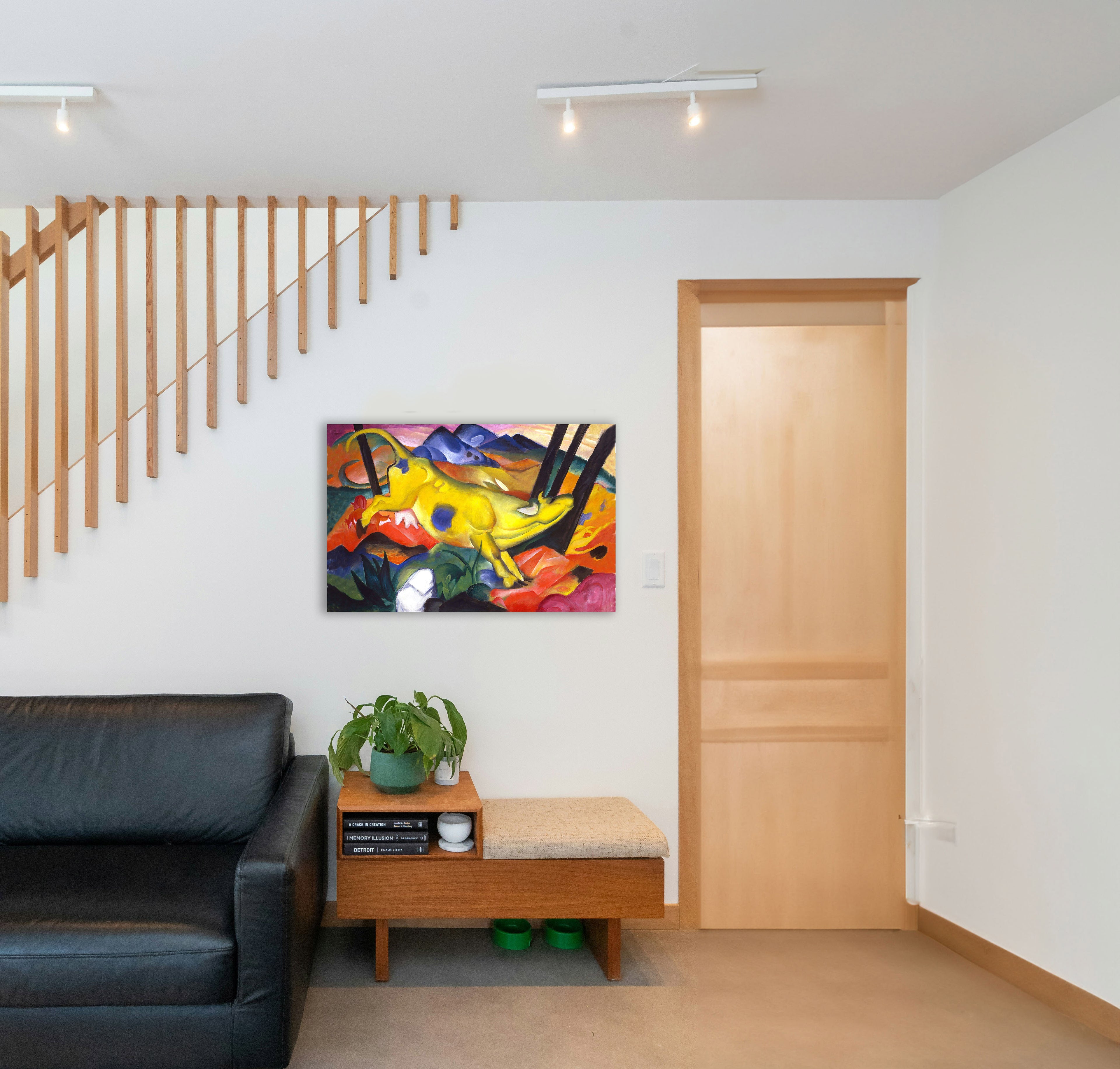 Wandbild Franz Marc Die gelbe Kuh Nr. 5 Kunstdruck auf Leinwand
