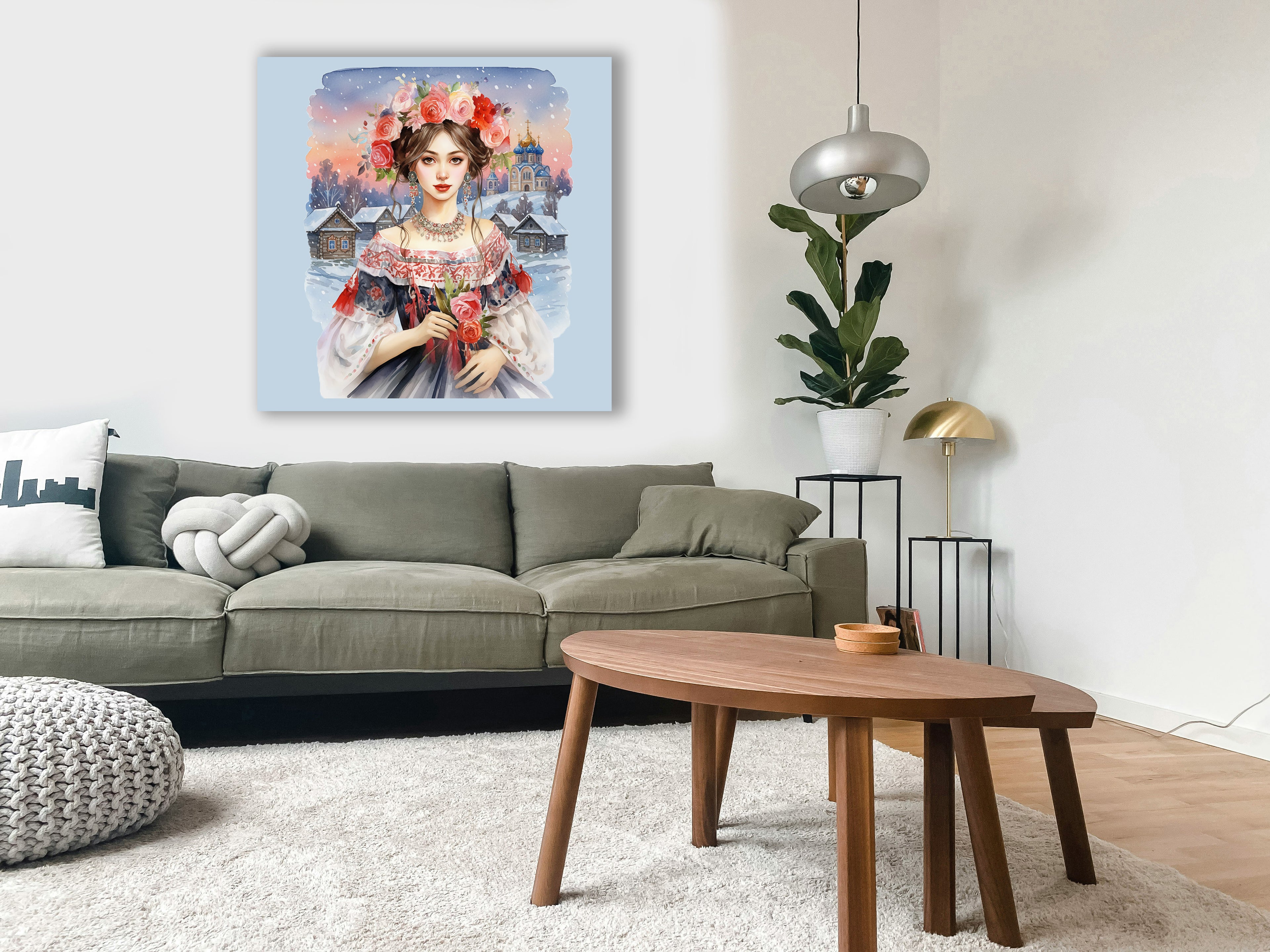 Wandbild Russische Dorfydille 5  Kunstdruck auf Leinwand