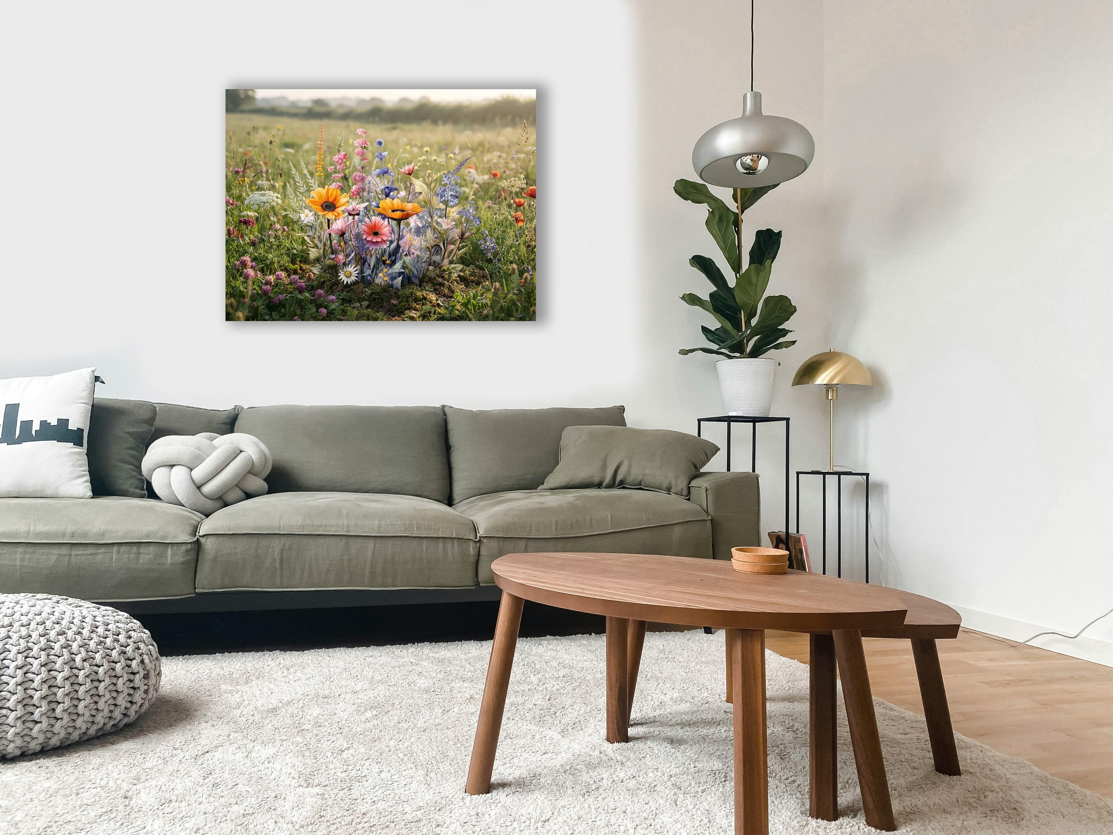 Wandbild Blumenwiese Nr. 6 Kunstdruck auf Leinwand