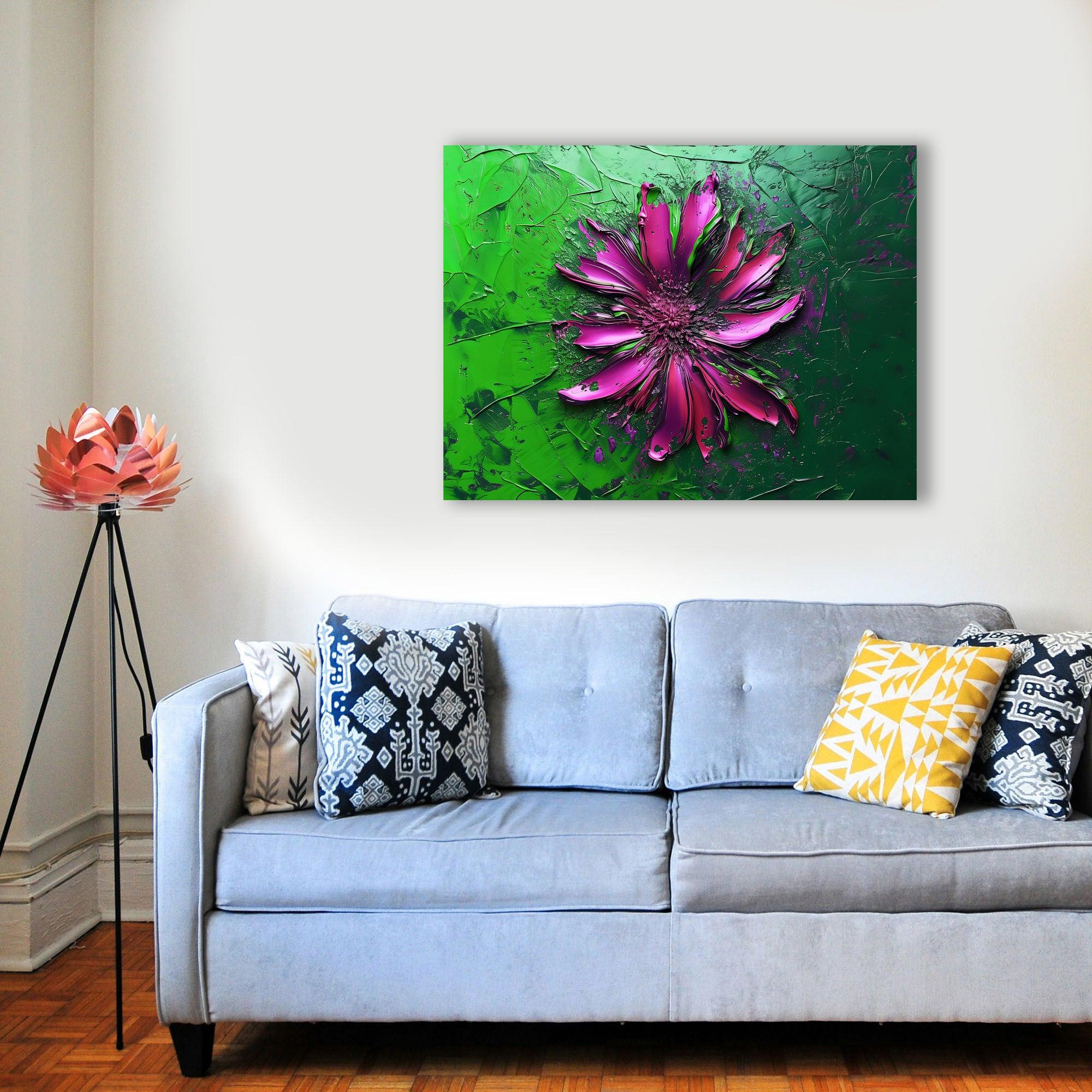 Wandbild Blumen Spachteltechnik Nr. 5 Kunstdruck auf Leinwand