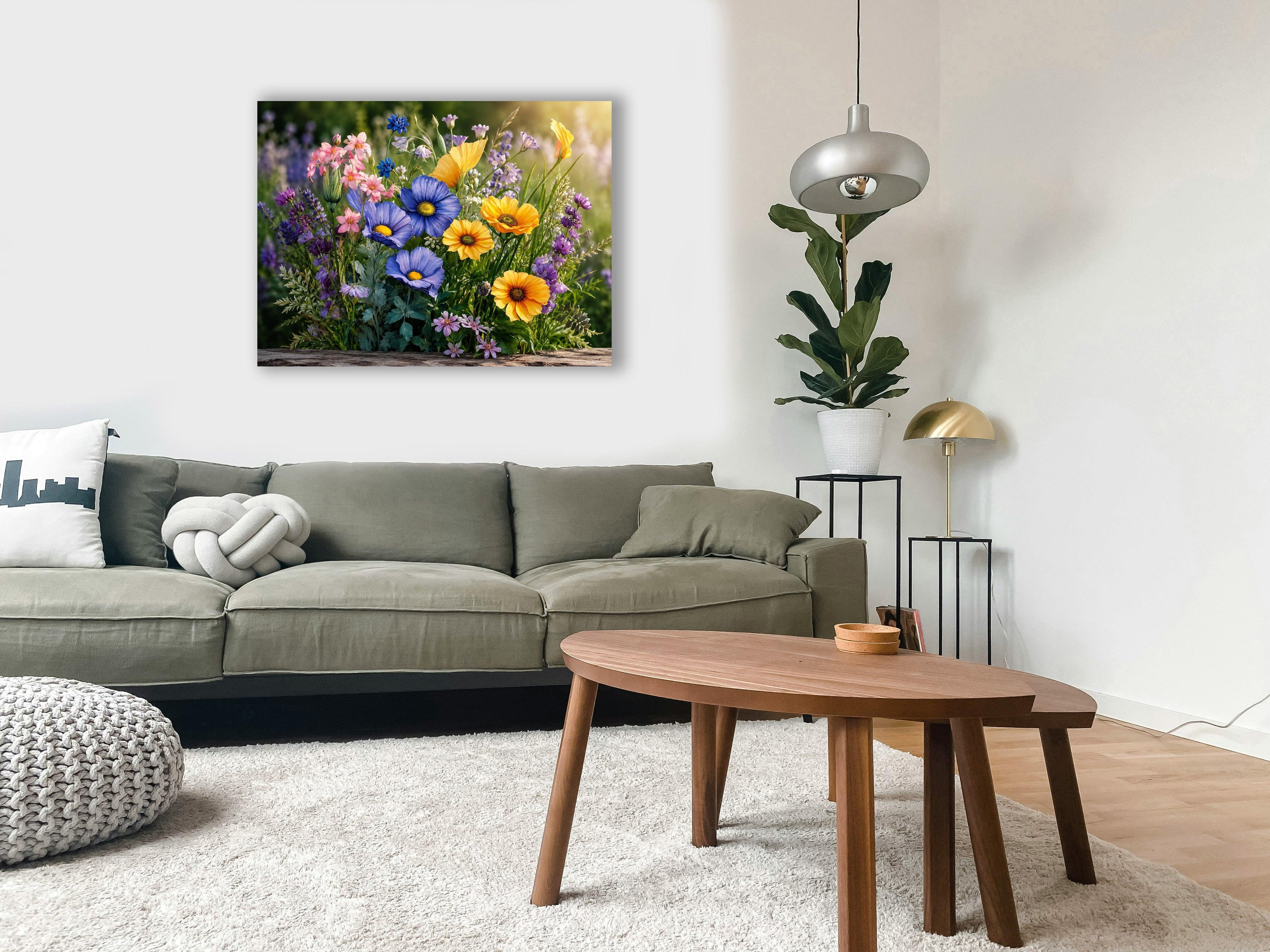 Wandbild Blumenwiese Nr. 1 Kunstdruck auf Leinwand