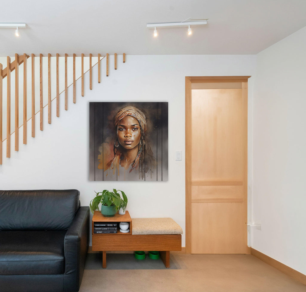 Afrikanerin Portrait mit Kopftuch und Creolen