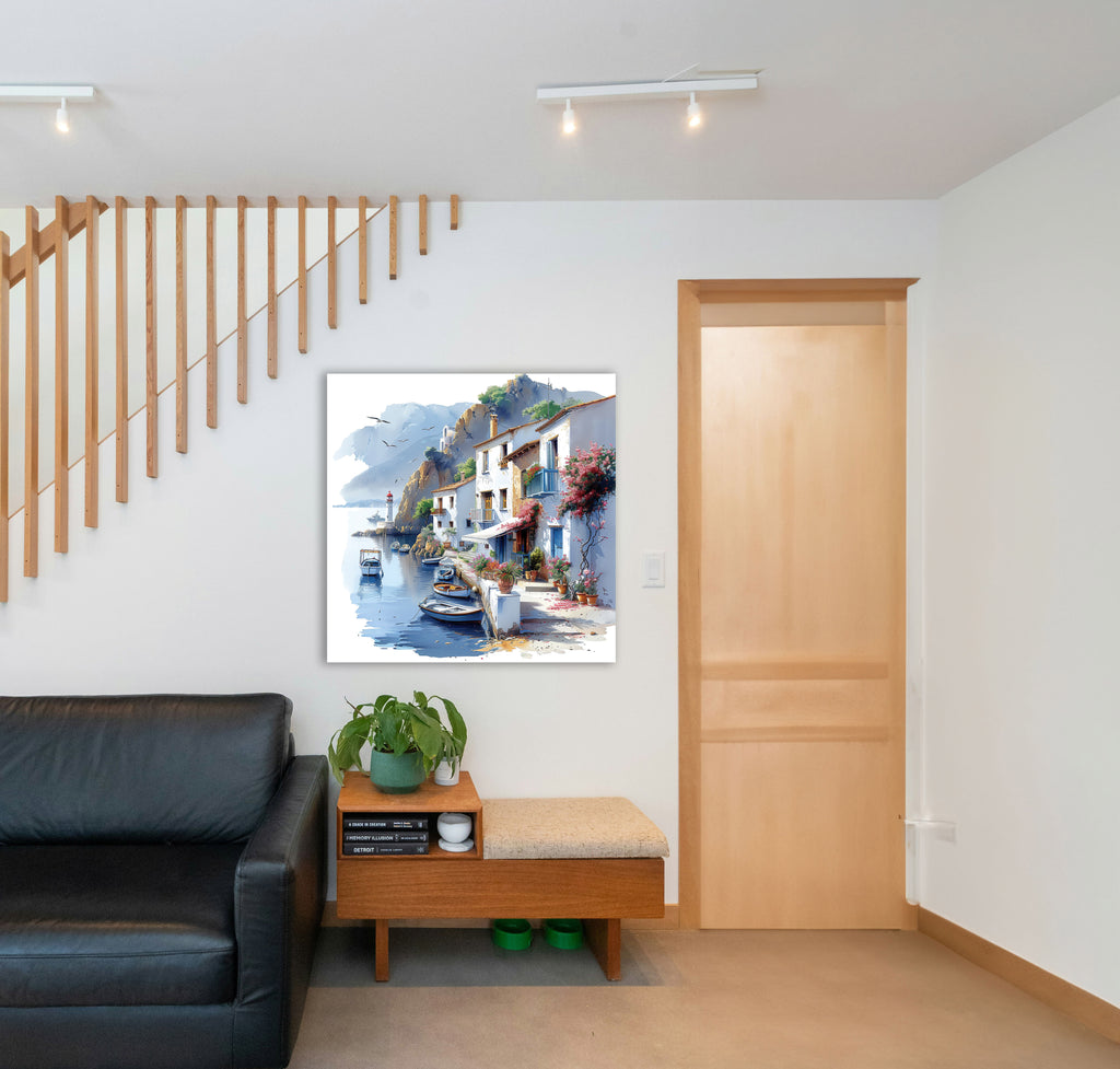 Mediterrane Küste 13 Landschaft Wandbild  Kunstdruck auf Leinwand