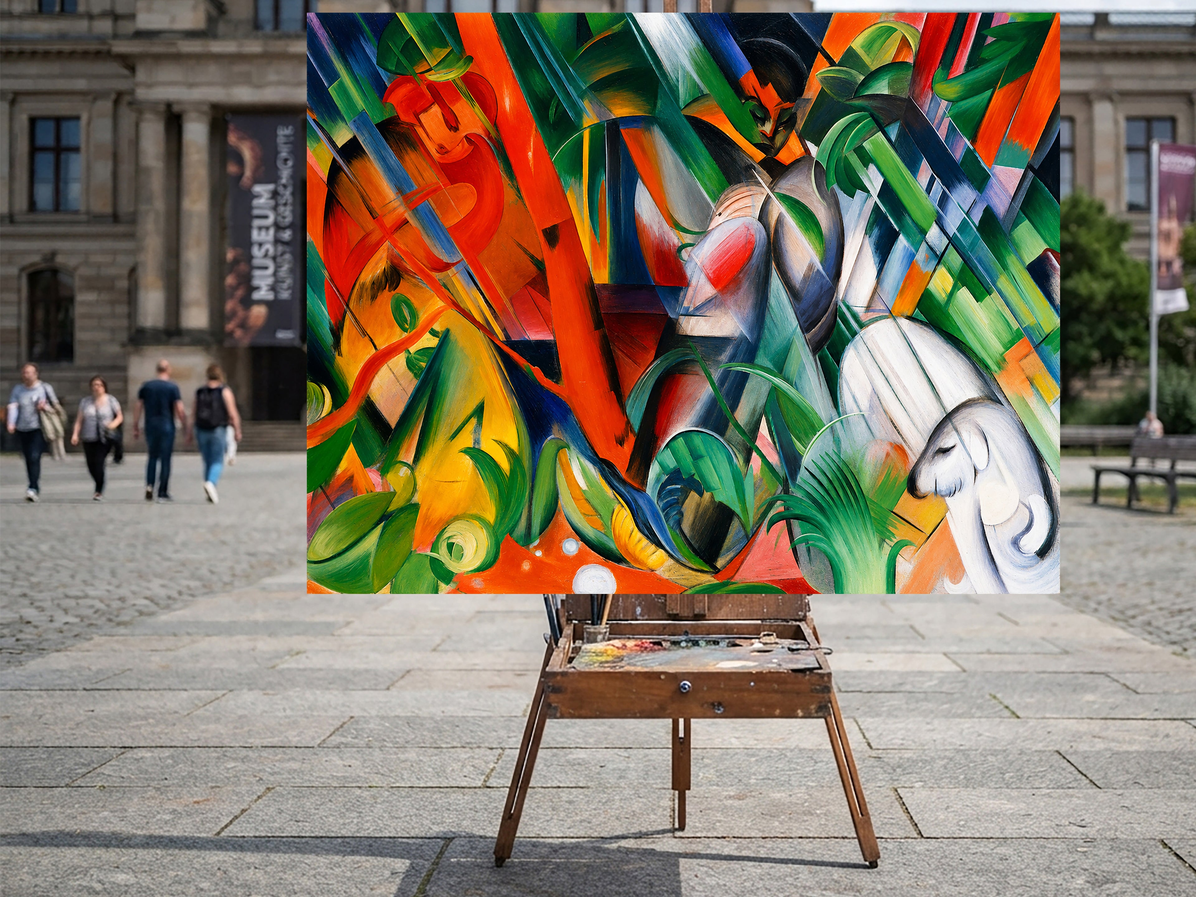Wandbild Franz Marc Im Regen Kunstdruck auf Leinwand