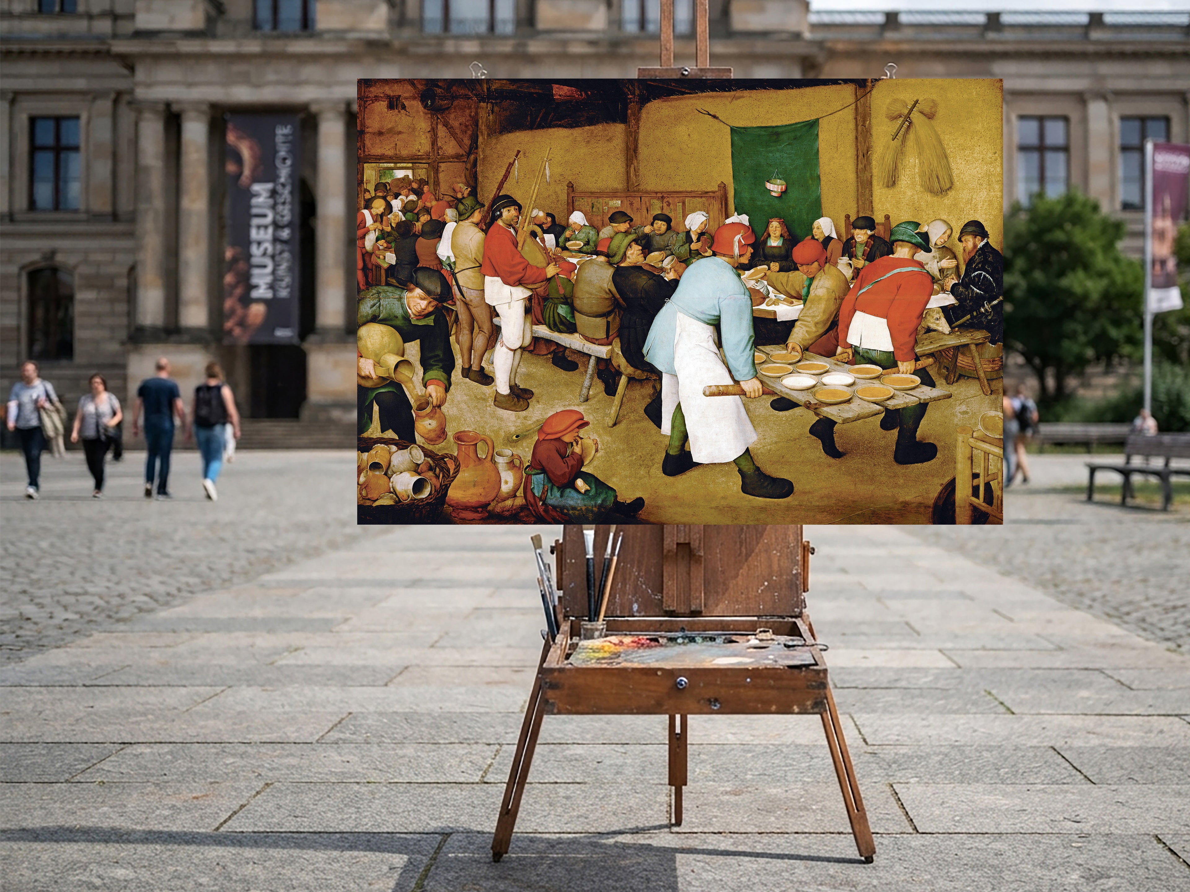 Wandbild Bauernhochzeit Bruegel Kunstdruck auf Leinwand