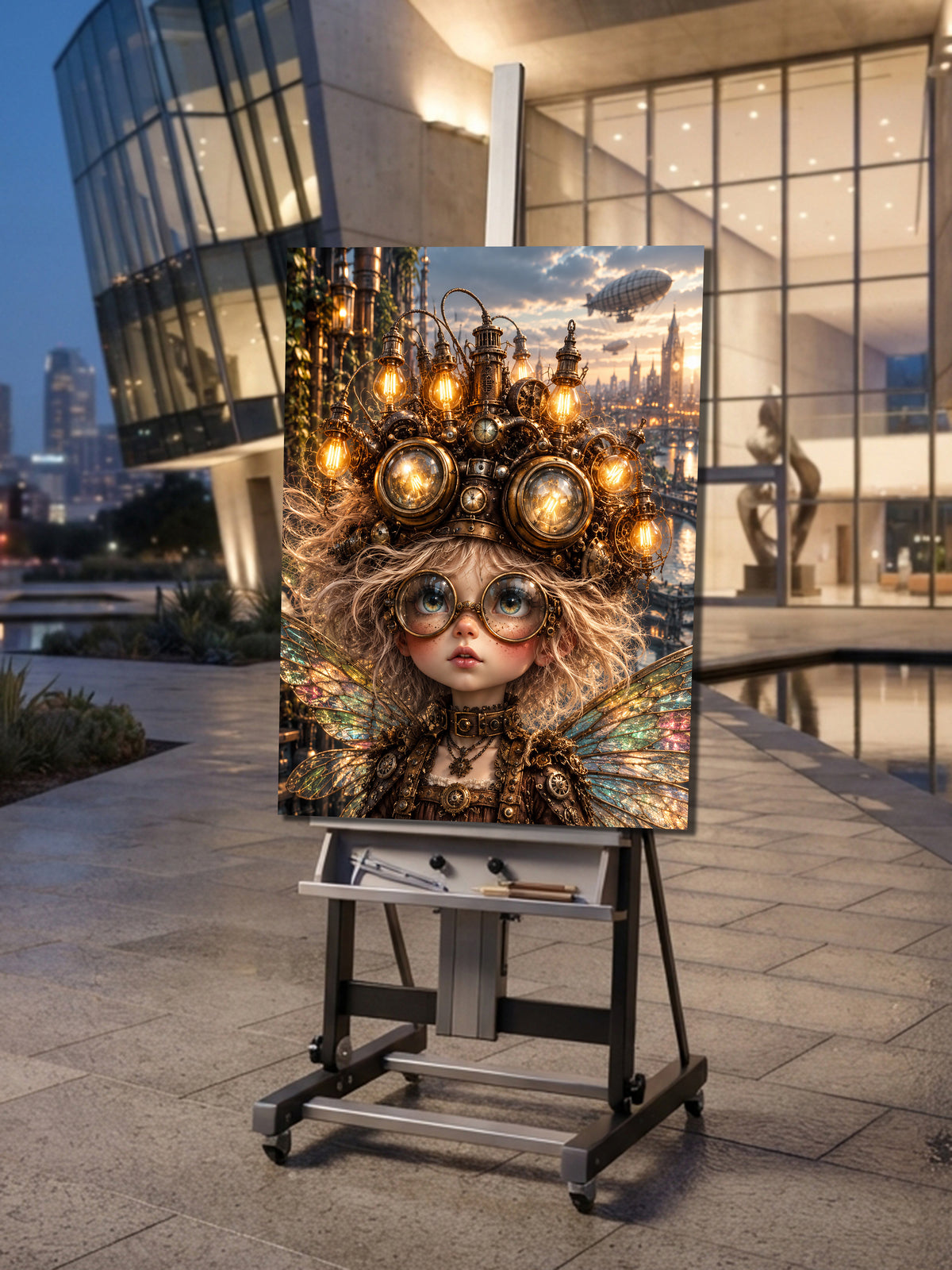 Steampunk Lichtfee – Magisches Wandbild fürs Mädchenzimmer
