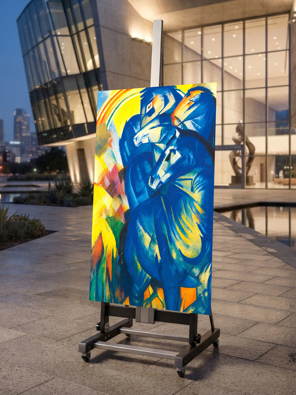 Wandbild Franz Marc Turm der blauen Pferde Nr. 3 Kunstdruck auf Leinwand