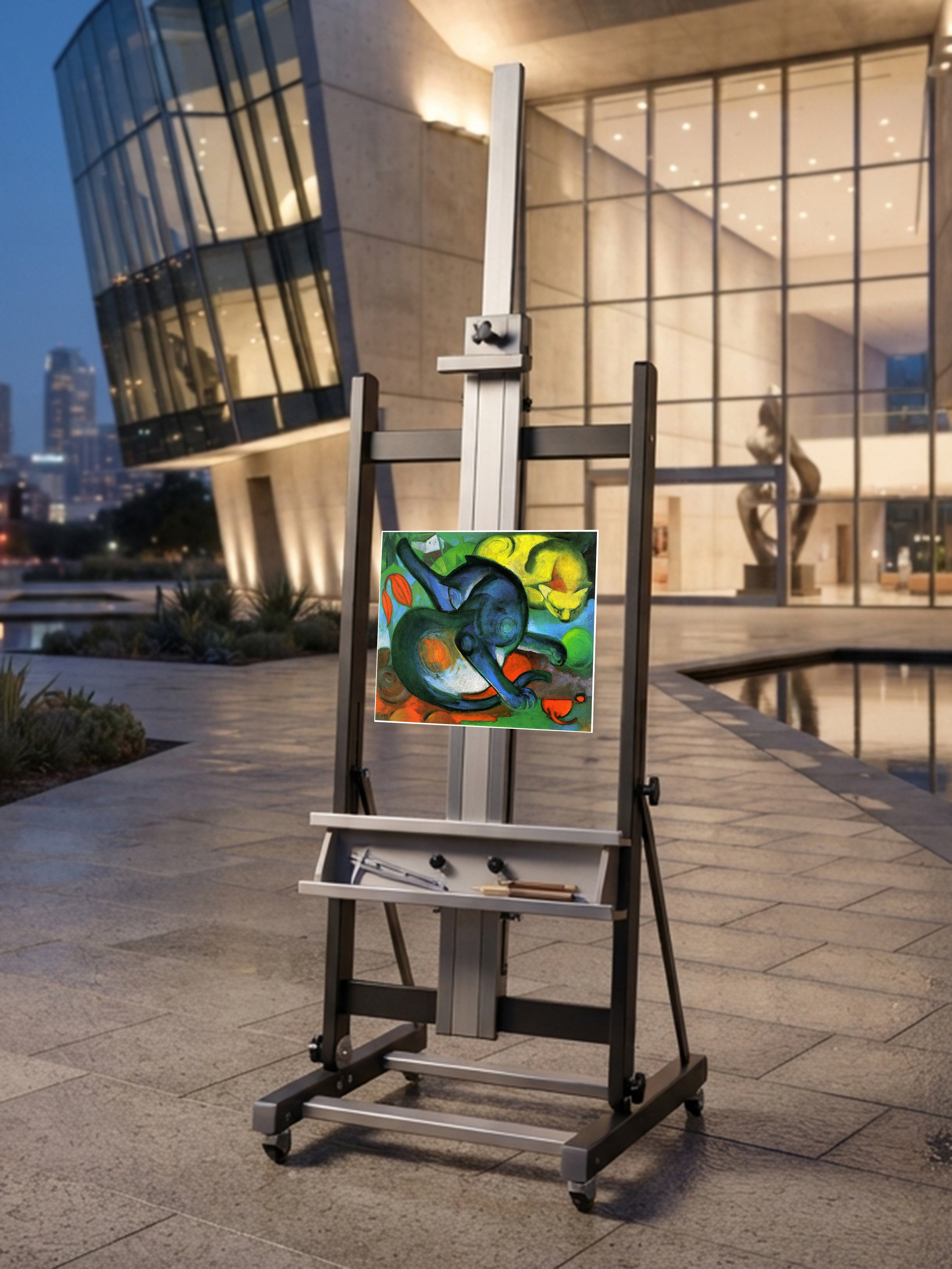 Wandbild Franz Marc Zwei Katzen Blau und Gelb Kunstdruck auf Leinwand
