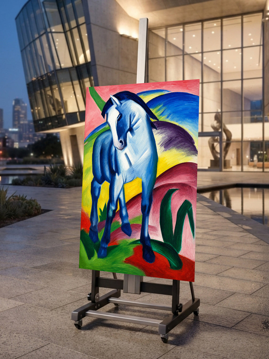 Wandbild Franz Marc Blaues Pferd Nr. 2 Kunstdruck auf Leinwand