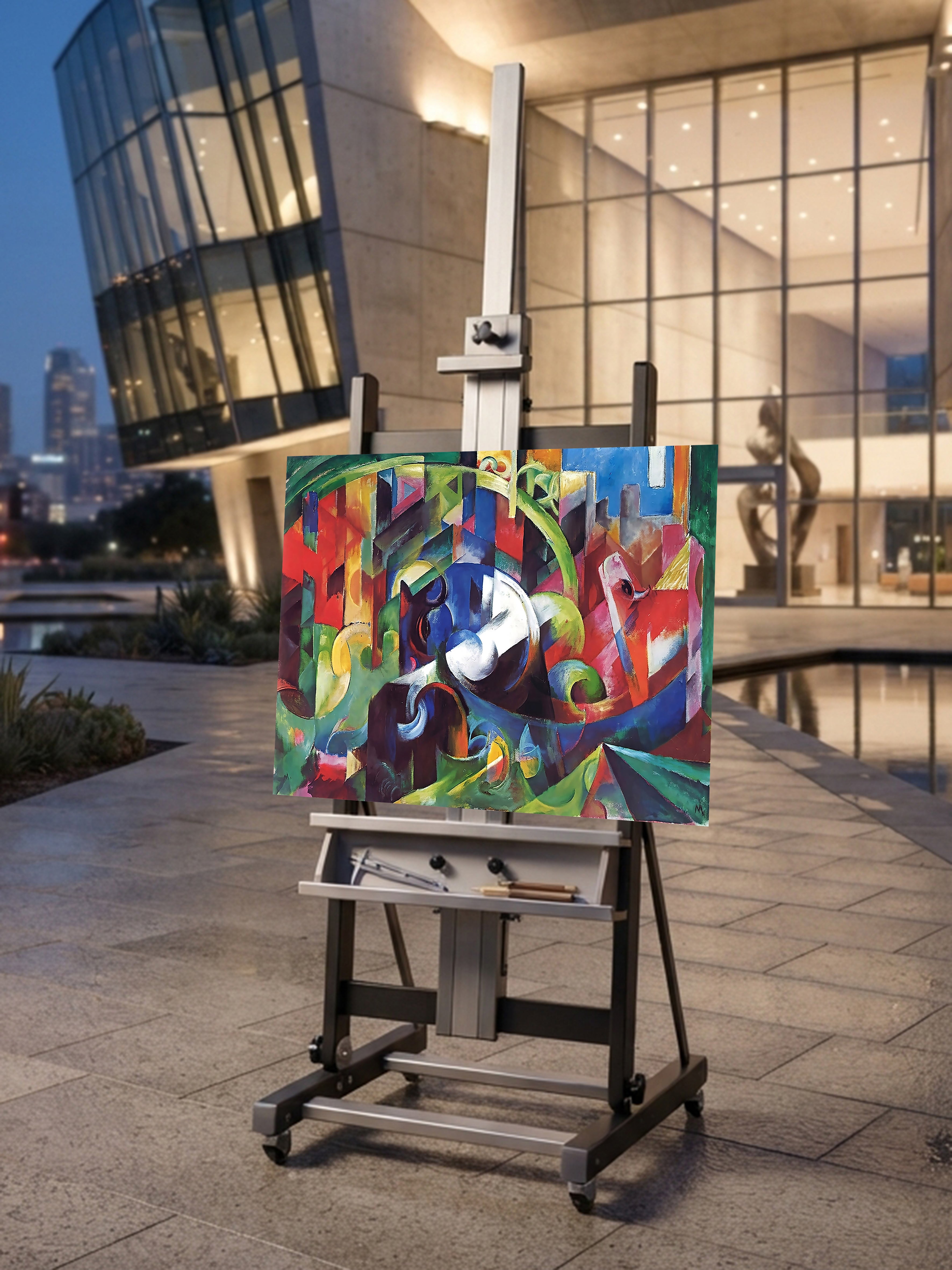Wandbild Franz Marc Rinder Nr. 6 Kunstdruck auf Leinwand