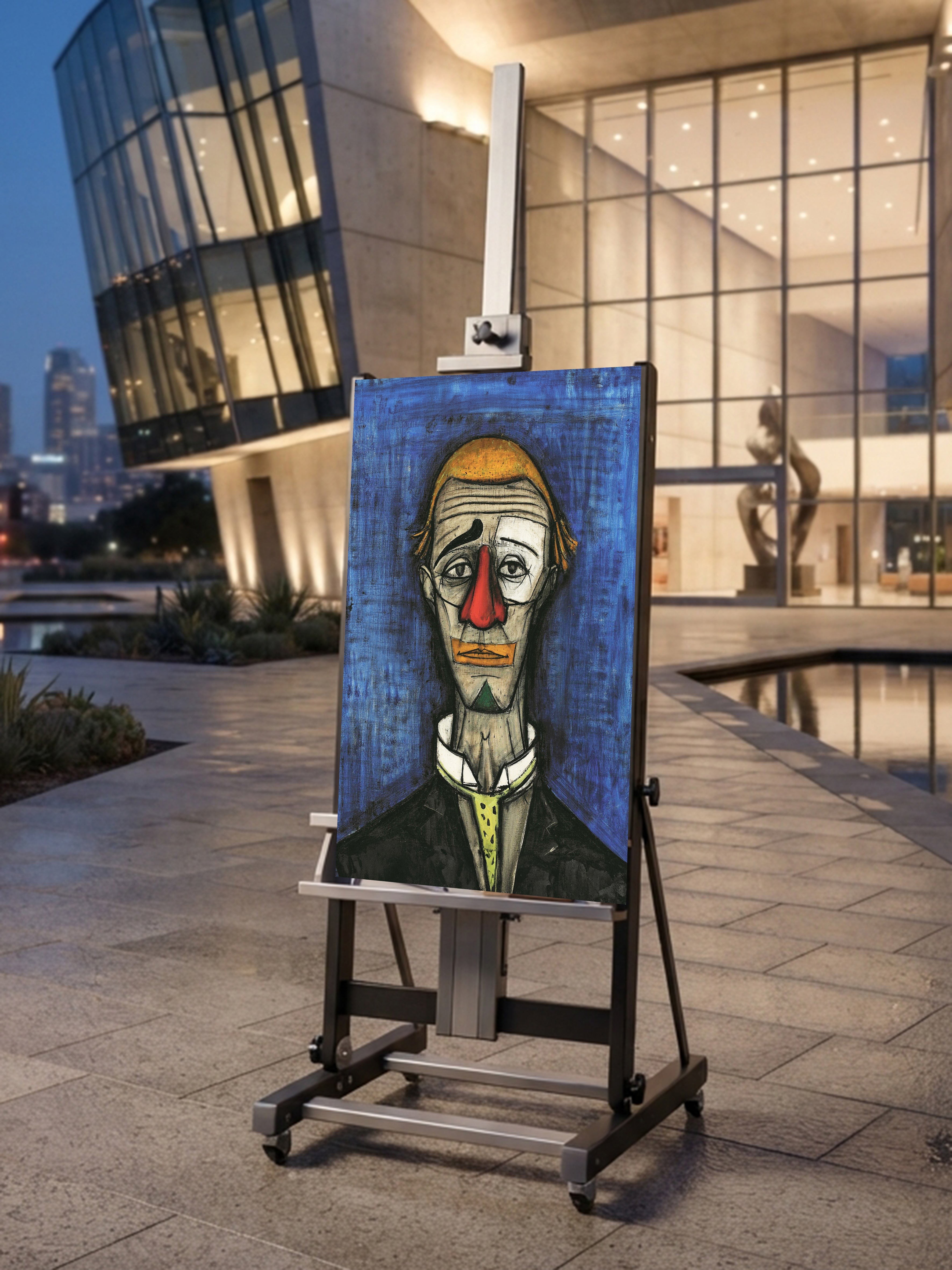 Wandbild Bernard Buffet Clown triste Kunstdruck auf Leinwand