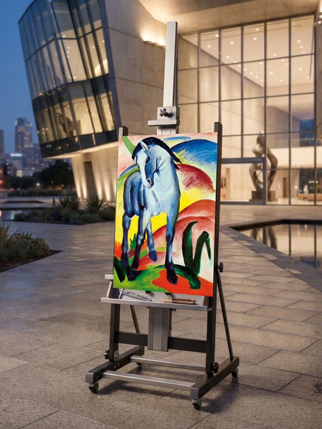 Wandbild Franz Marc Blaues Pferd Kunstdruck auf Leinwand