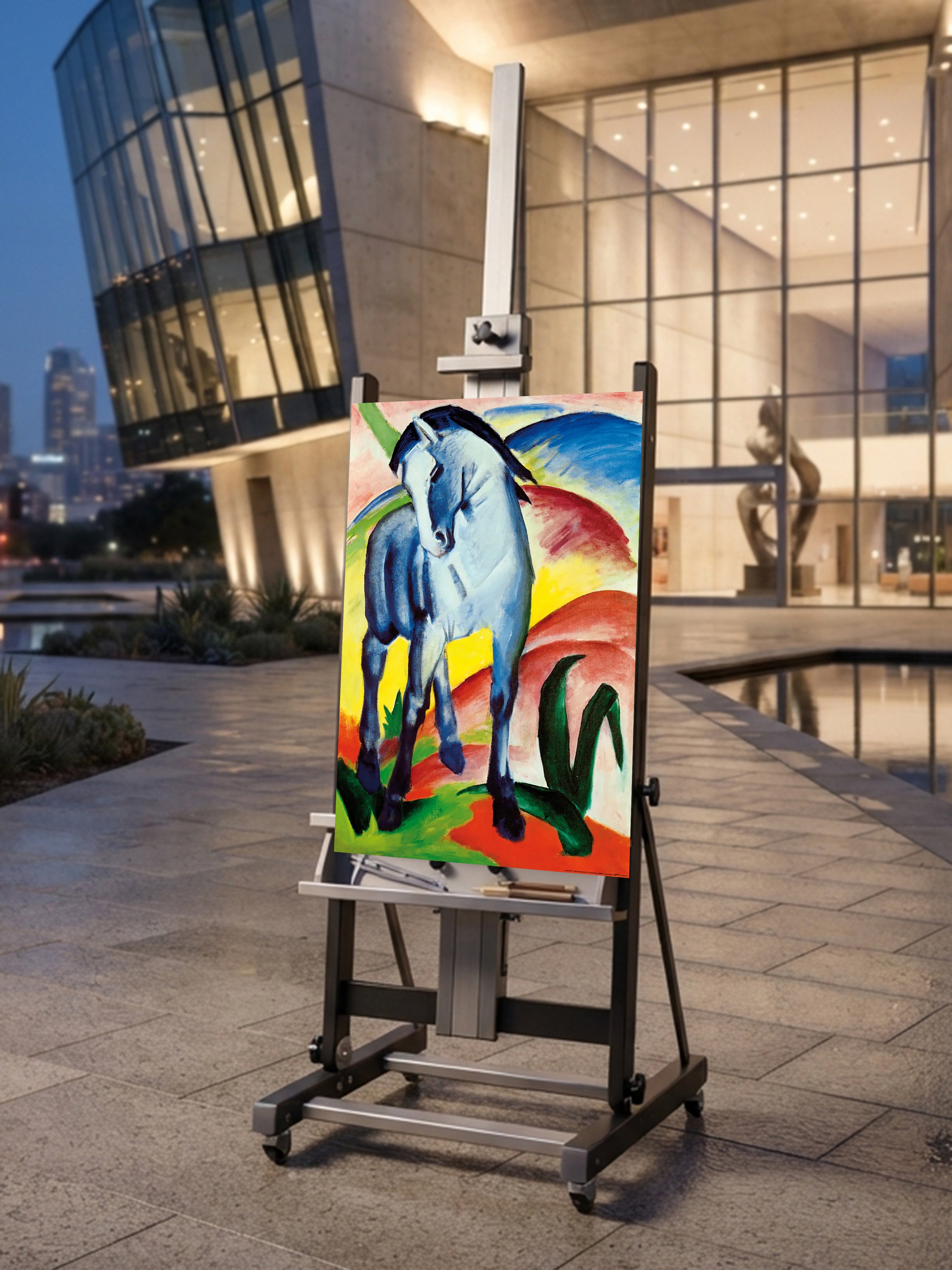 Wandbild Franz Marc Blaues Pferd Kunstdruck auf Leinwand