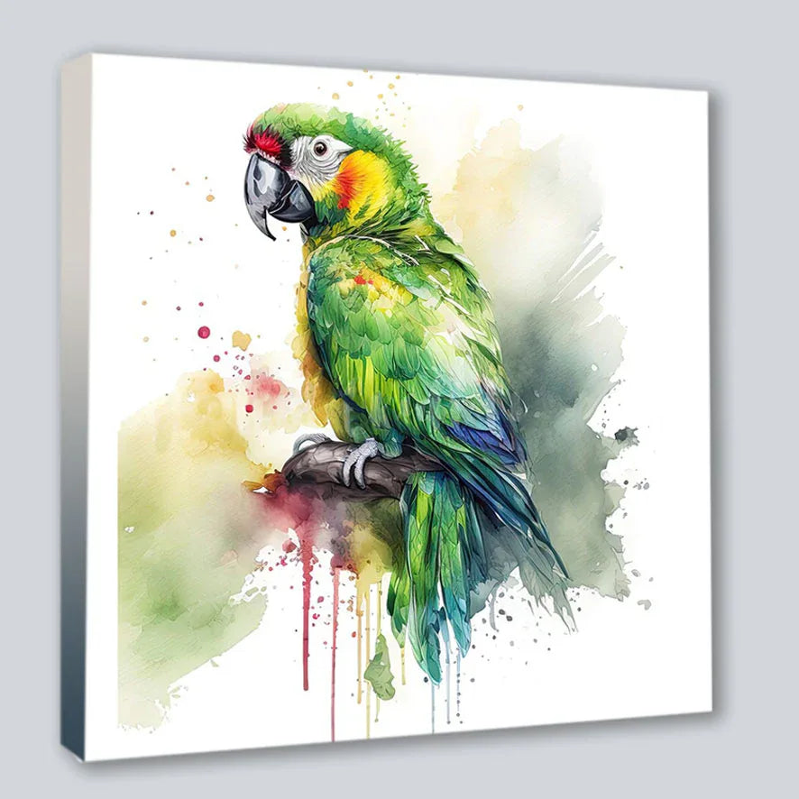 Wandbild Papagei 1 Kunstdruck auf Leinwand direkt zum Aufhängen | Wandbild Galerie