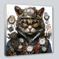 Wandbild Kater 9 im Stil Steampunk Kunstdruck auf Leinwand | Wandbild Galerie