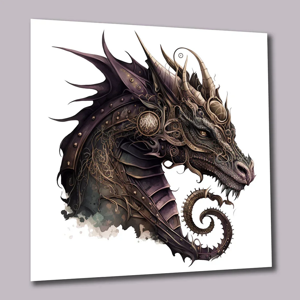 Drachen Steampunk 16 Wandbild Kunstdruck auf Leinwand | Wandbild Galerie