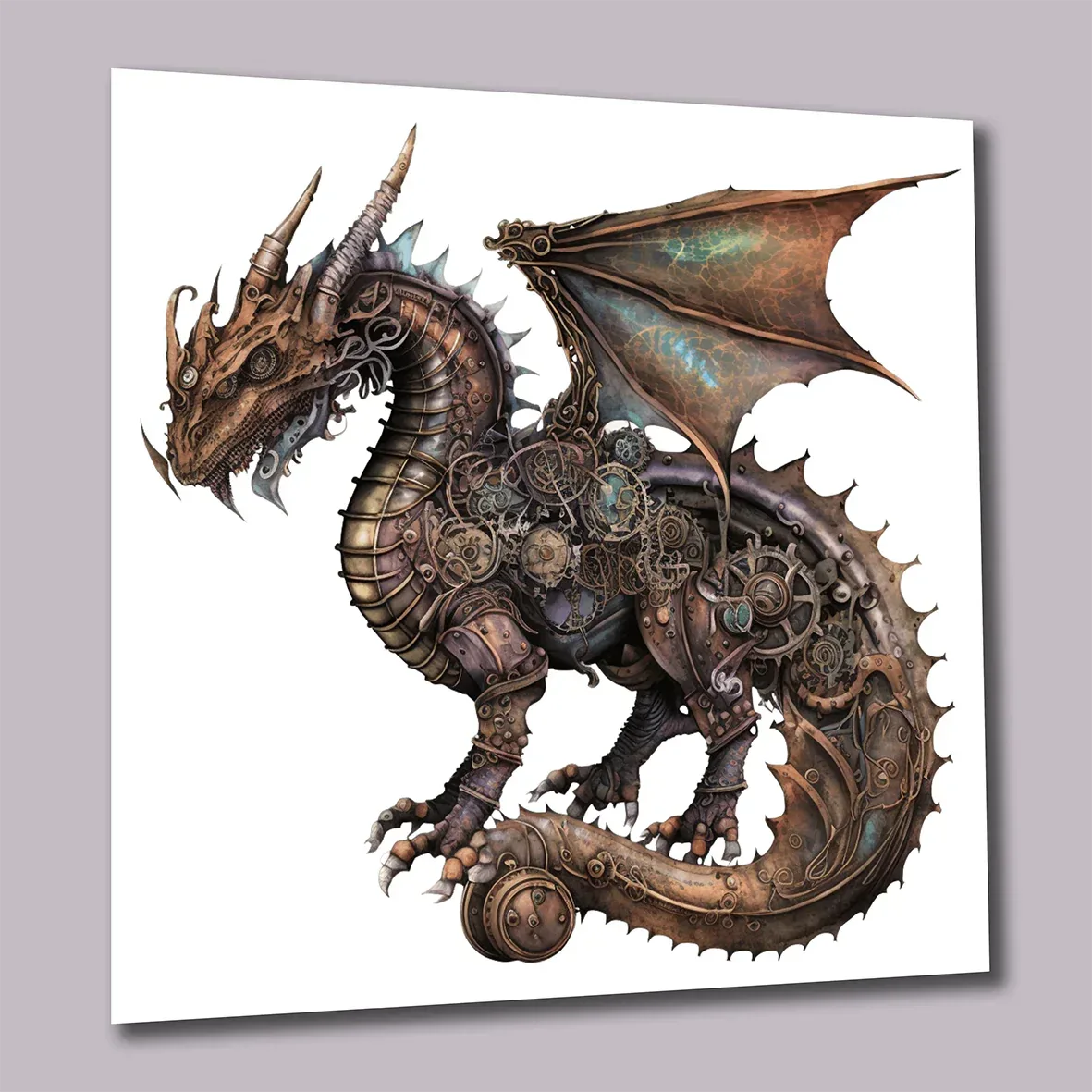 Drachen Steampunk 15 Wandbild Kunstdruck auf Leinwand | Wandbild Galerie