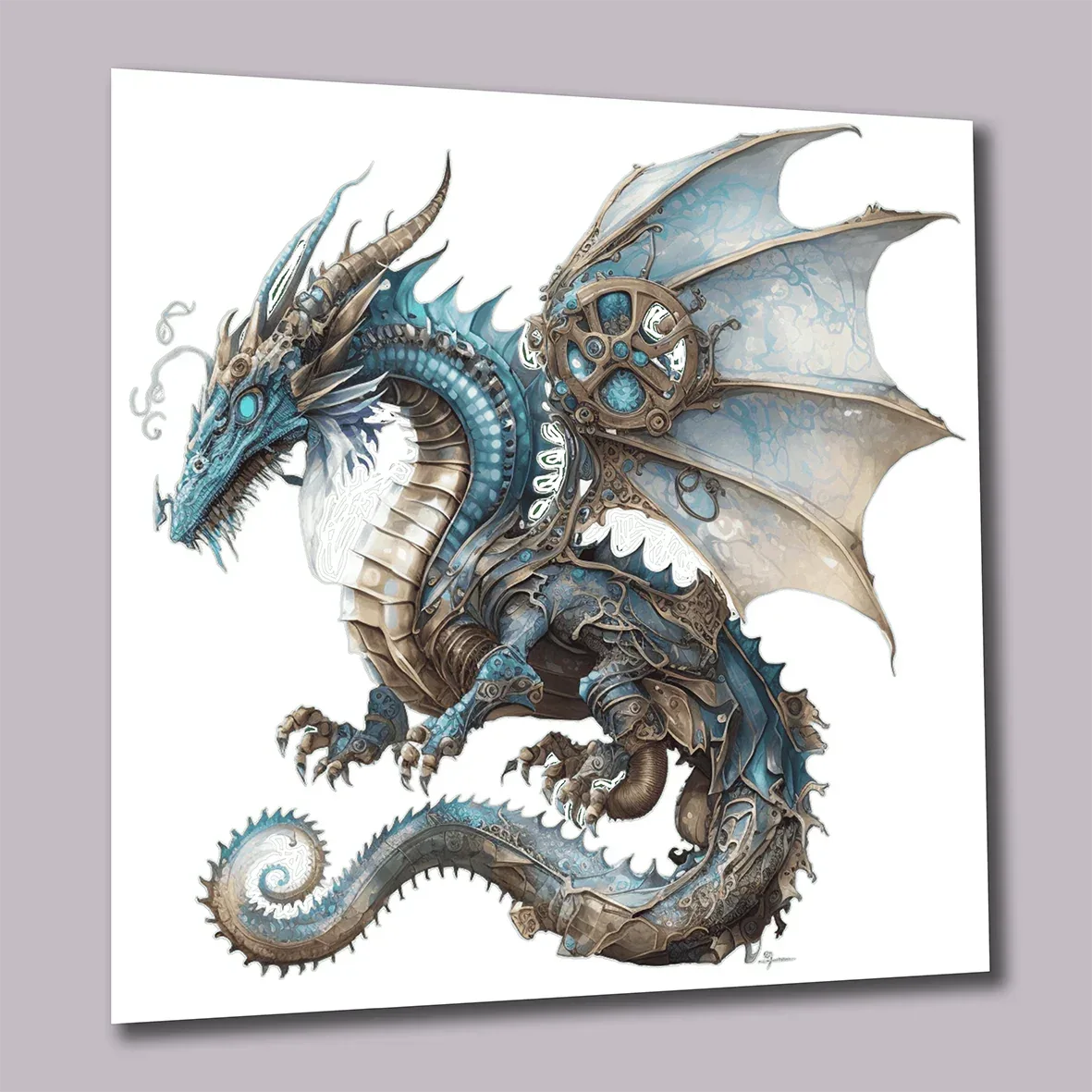 Drachen Steampunk 14 Wandbild Kunstdruck auf Leinwand | Wandbild Galerie