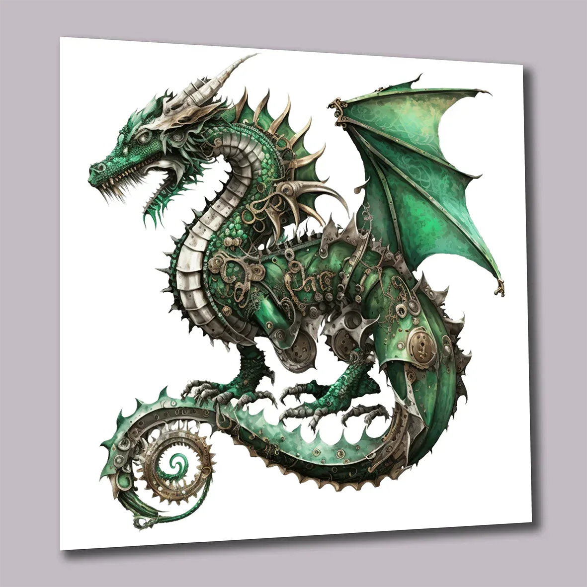 Drachen Steampunk 13 Wandbild Kunstdruck auf Leinwand | Wandbild Galerie