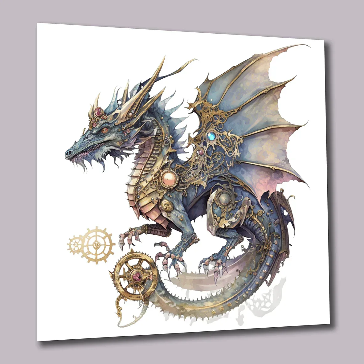 Drachen Steampunk 12 Wandbild Kunstdruck auf Leinwand | Wandbild Galerie
