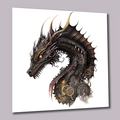 Drachen Steampunk 11 Wandbild Kunstdruck auf Leinwand | Wandbild Galerie