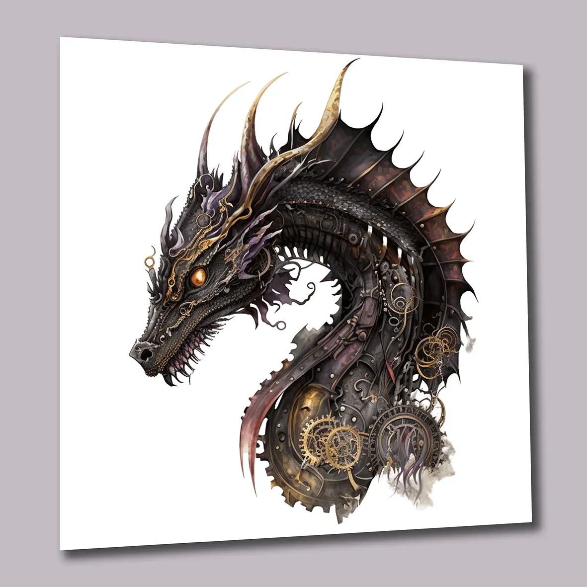 Drachen Steampunk 11 Wandbild Kunstdruck auf Leinwand | Wandbild Galerie