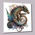 Drachen Steampunk 109 Wandbild Kunstdruck auf Leinwand | Wandbild Galerie