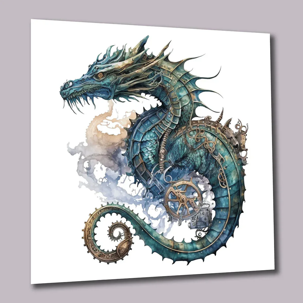 Drachen Steampunk 4 Wandbild Kunstdruck auf Leinwand | Wandbild Galerie