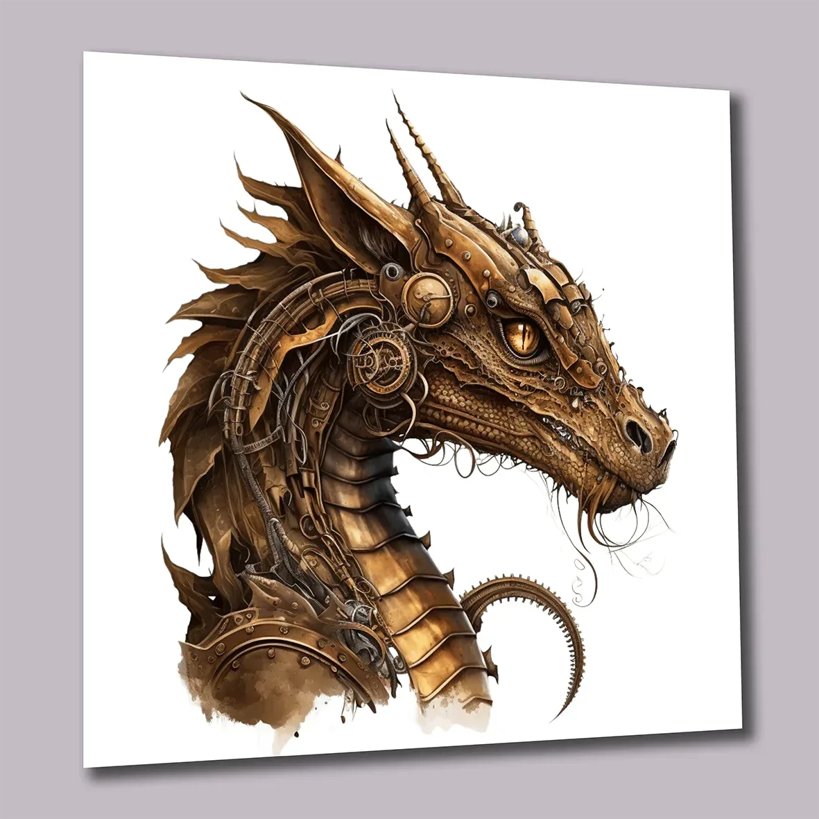 Drachen Steampunk 18 Wandbild Kunstdruck auf Leinwand | Wandbild Galerie