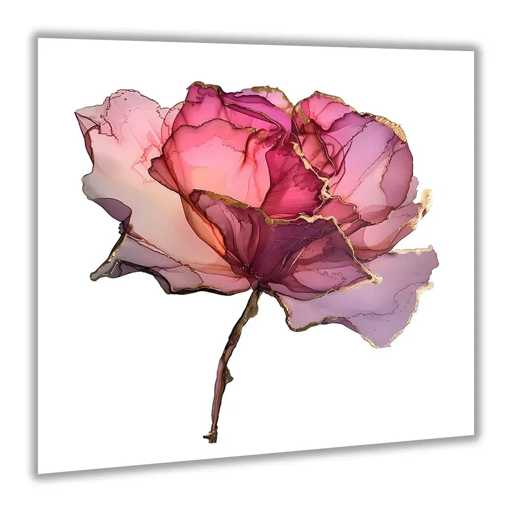 Seidenrose 4 Wandbild Kunstdruck auf Leinwand | Wandbild Galerie