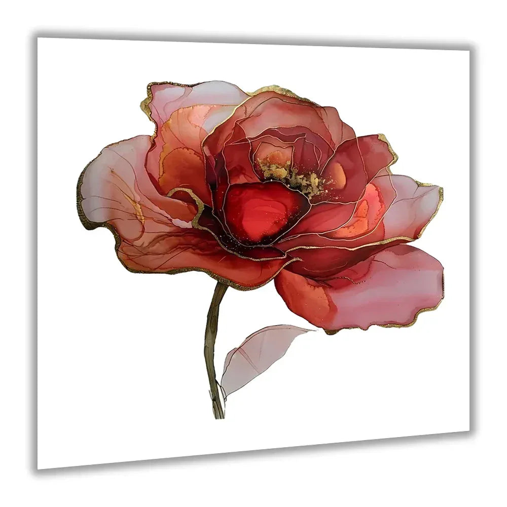 Seidenrose 5 Wandbild Kunstdruck auf Leinwand | Wandbild Galerie