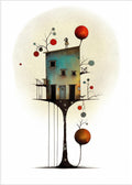 Wandbild Haus Surreal Kunstdruck auf Leinwand direkt zum Aufhängen | Wandbild Galerie