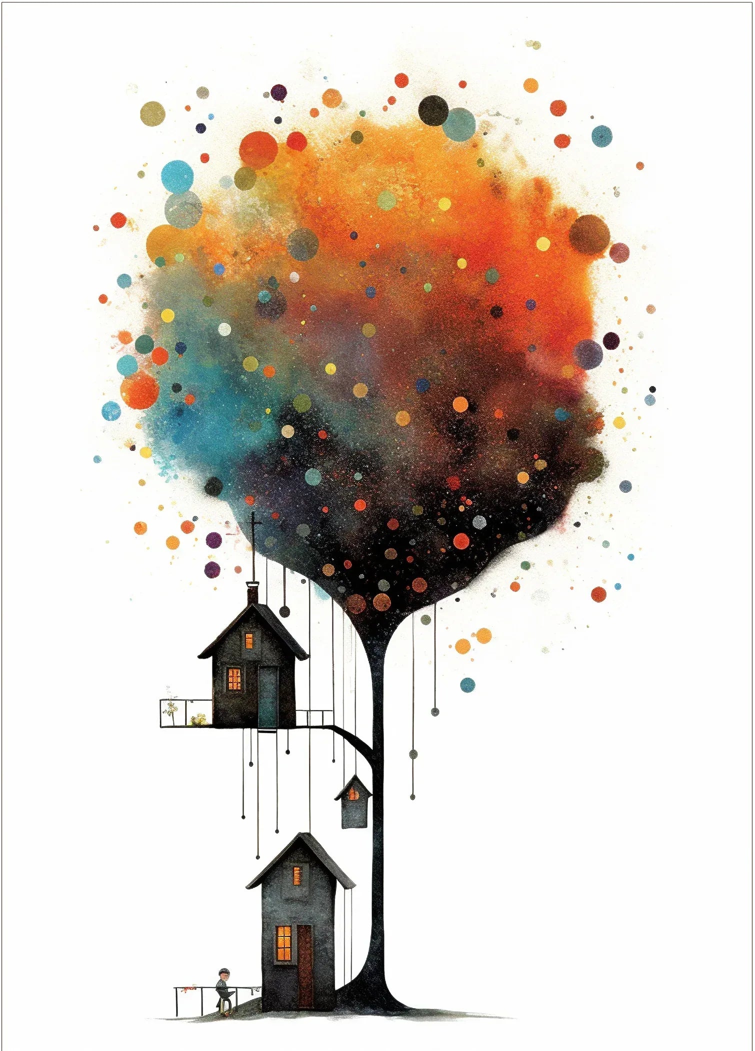 Wandbild Haus Surreal Kunstdruck auf Leinwand direkt zum Aufhängen | Wandbild Galerie
