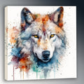 Wandbild Wolf Portrait Kunstdruck auf Leinwand direkt zum Aufhängen | Wandbild Galerie