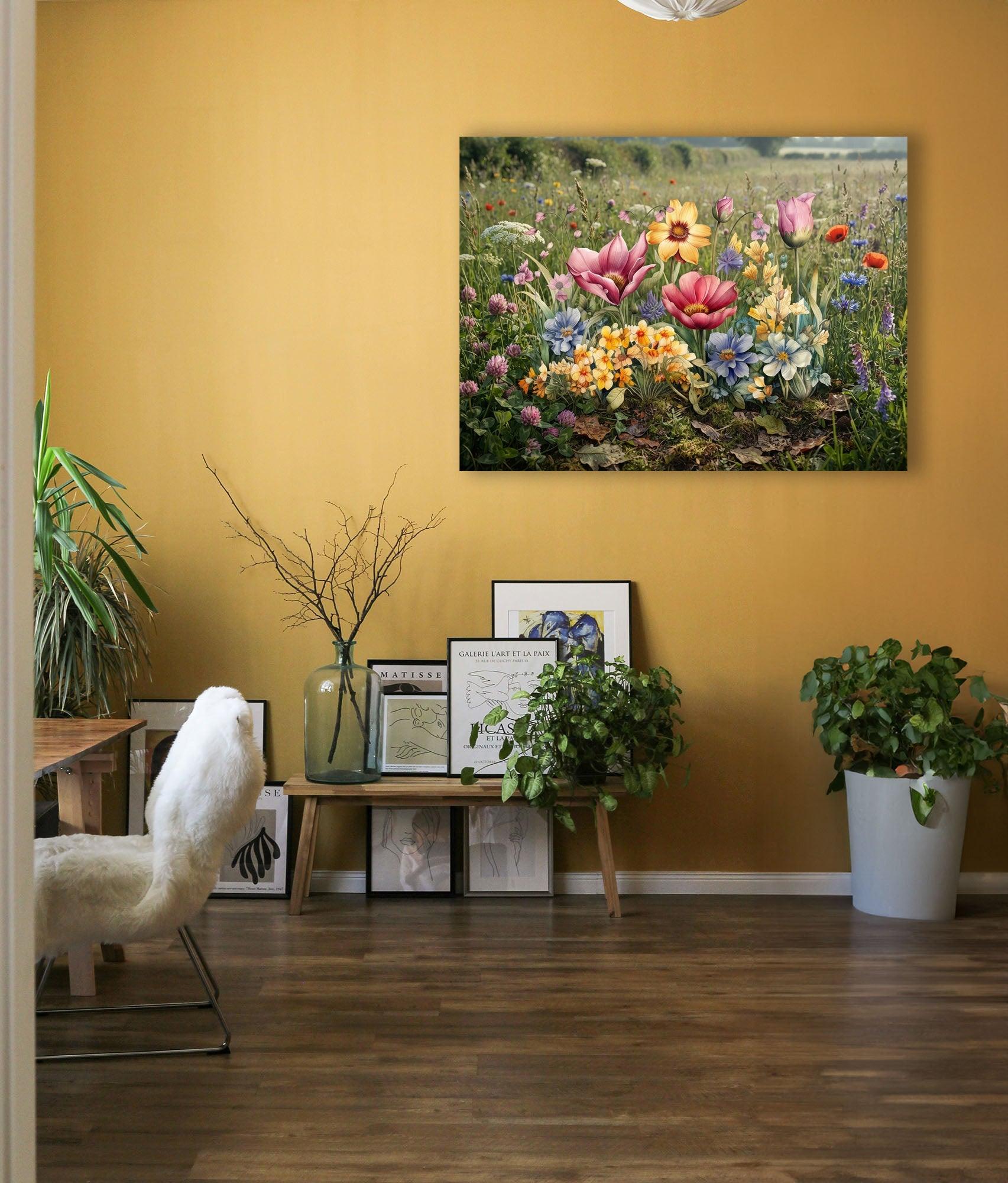Wandbild Blumenwiese Nr. 3 Kunstdruck auf Leinwand