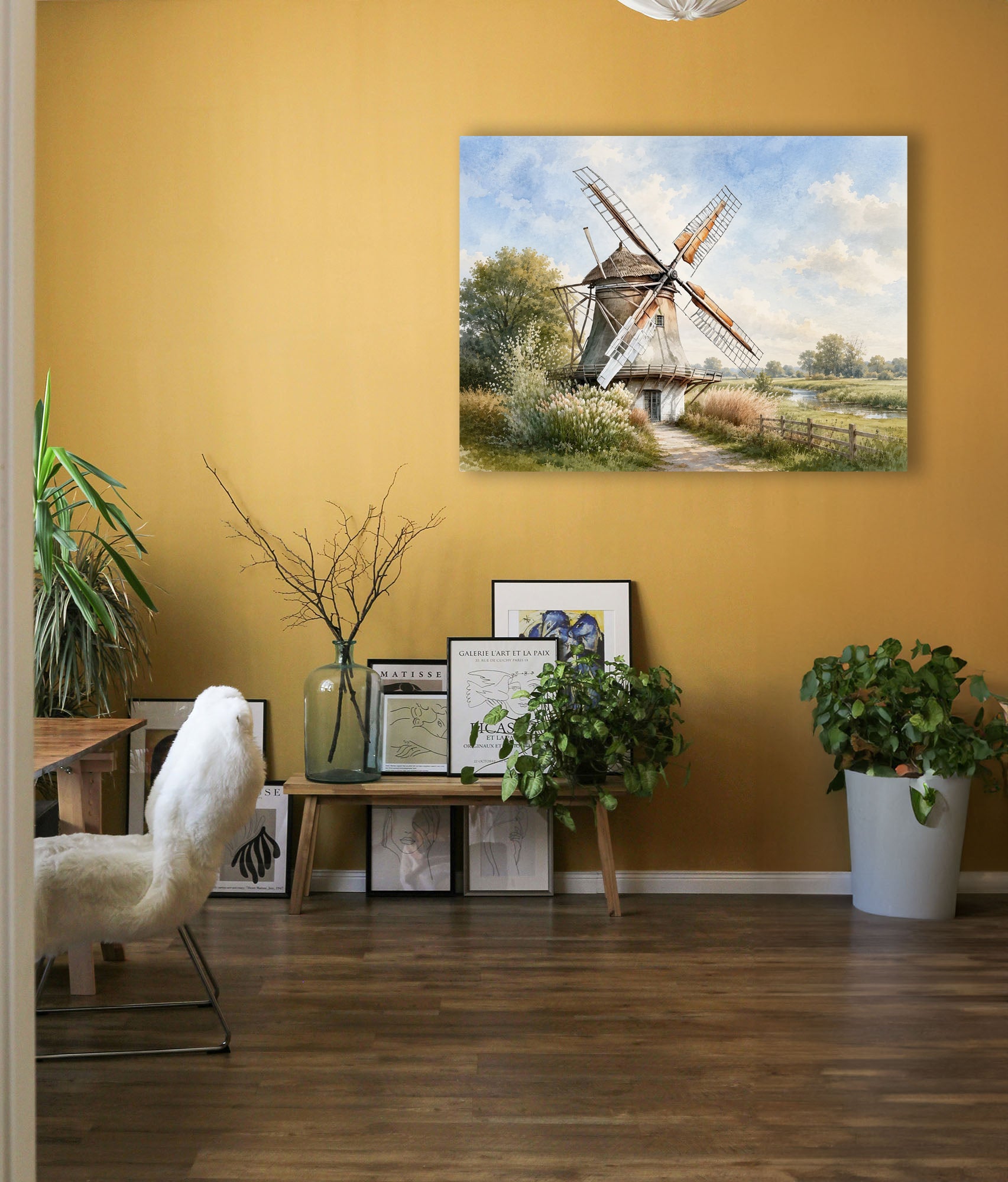 Wandbild Windmühle 1 Kunstdruck auf Leinwand direkt zum Aufhängen
