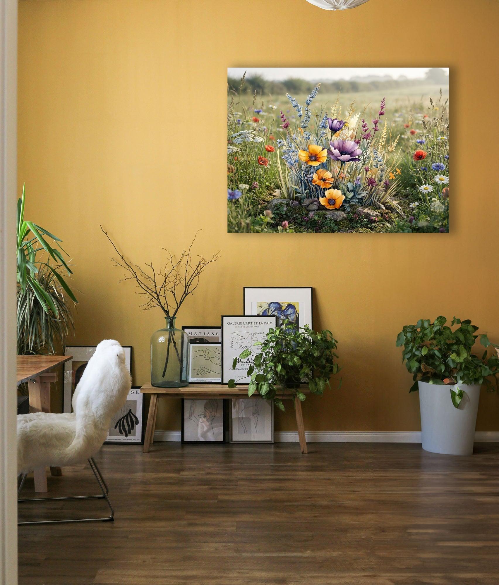 Wandbild Blumenwiese Nr. 4 Kunstdruck auf Leinwand