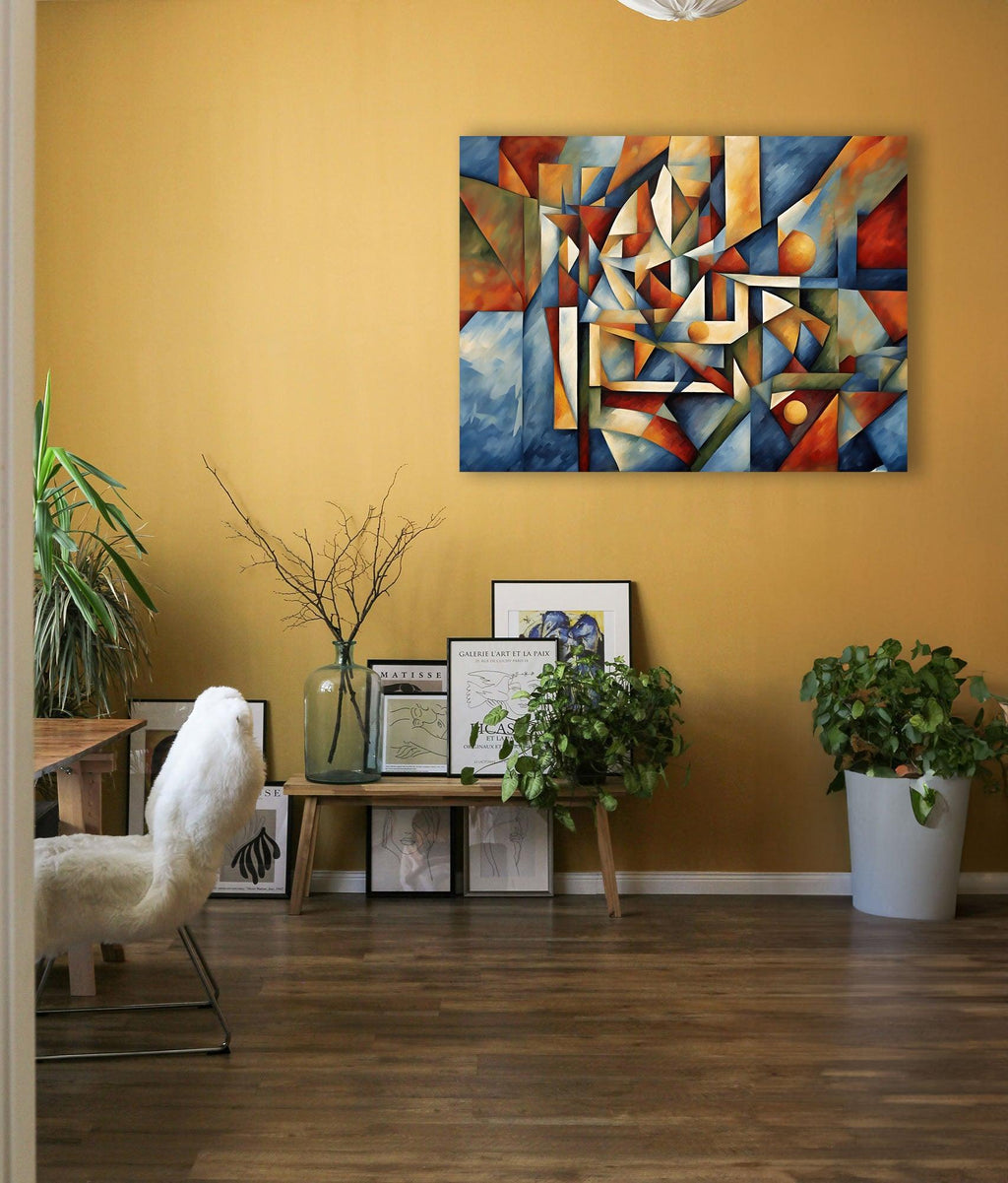 Wandbild Kubistische Geometrie Picasso Style Kunstdruck auf Leinwand