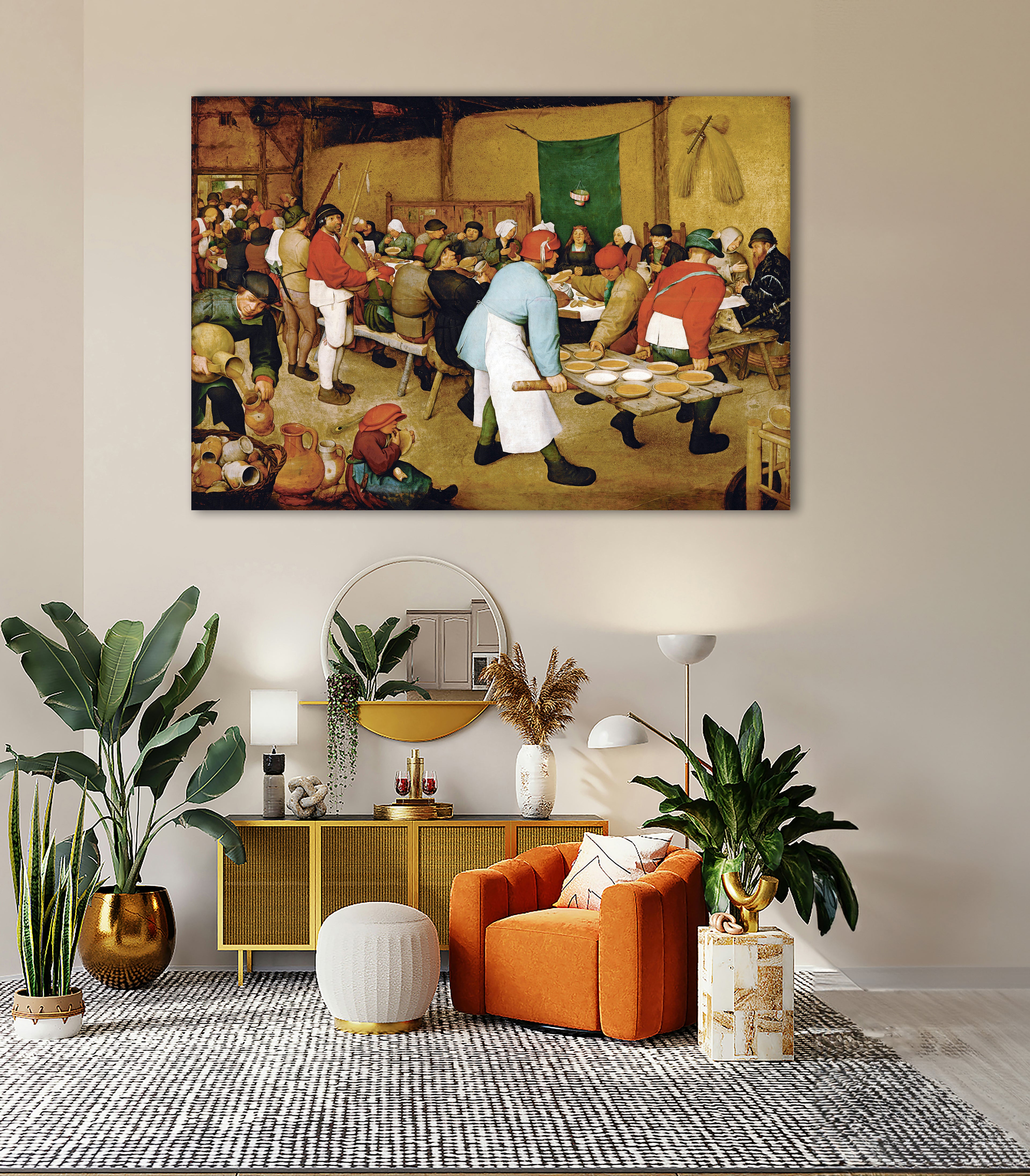 Wandbild Bauernhochzeit Bruegel Kunstdruck auf Leinwand