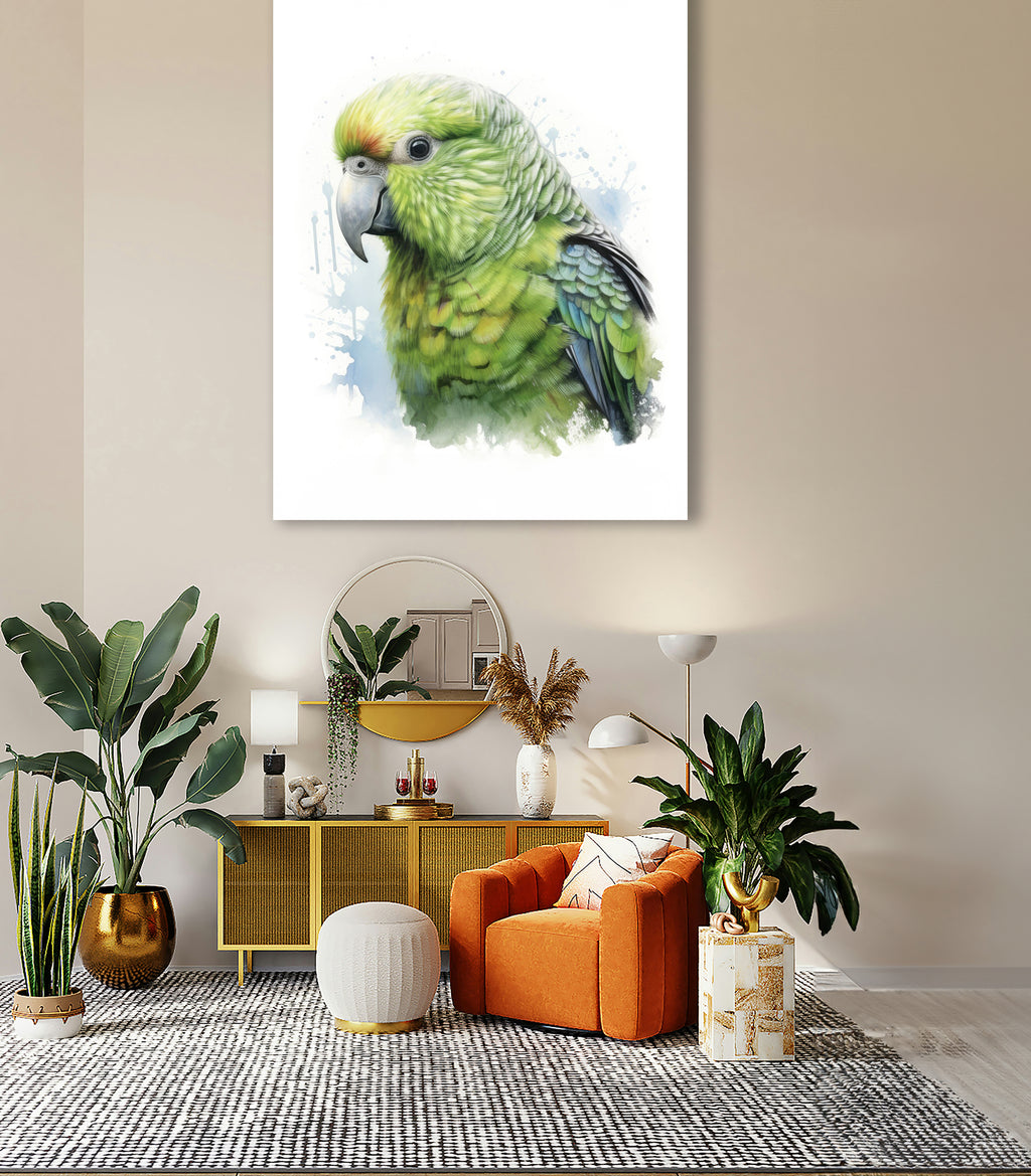 Wandbild Papagei Kakapo 8 Kunstdruck auf Leinwand direkt zum Aufhängen