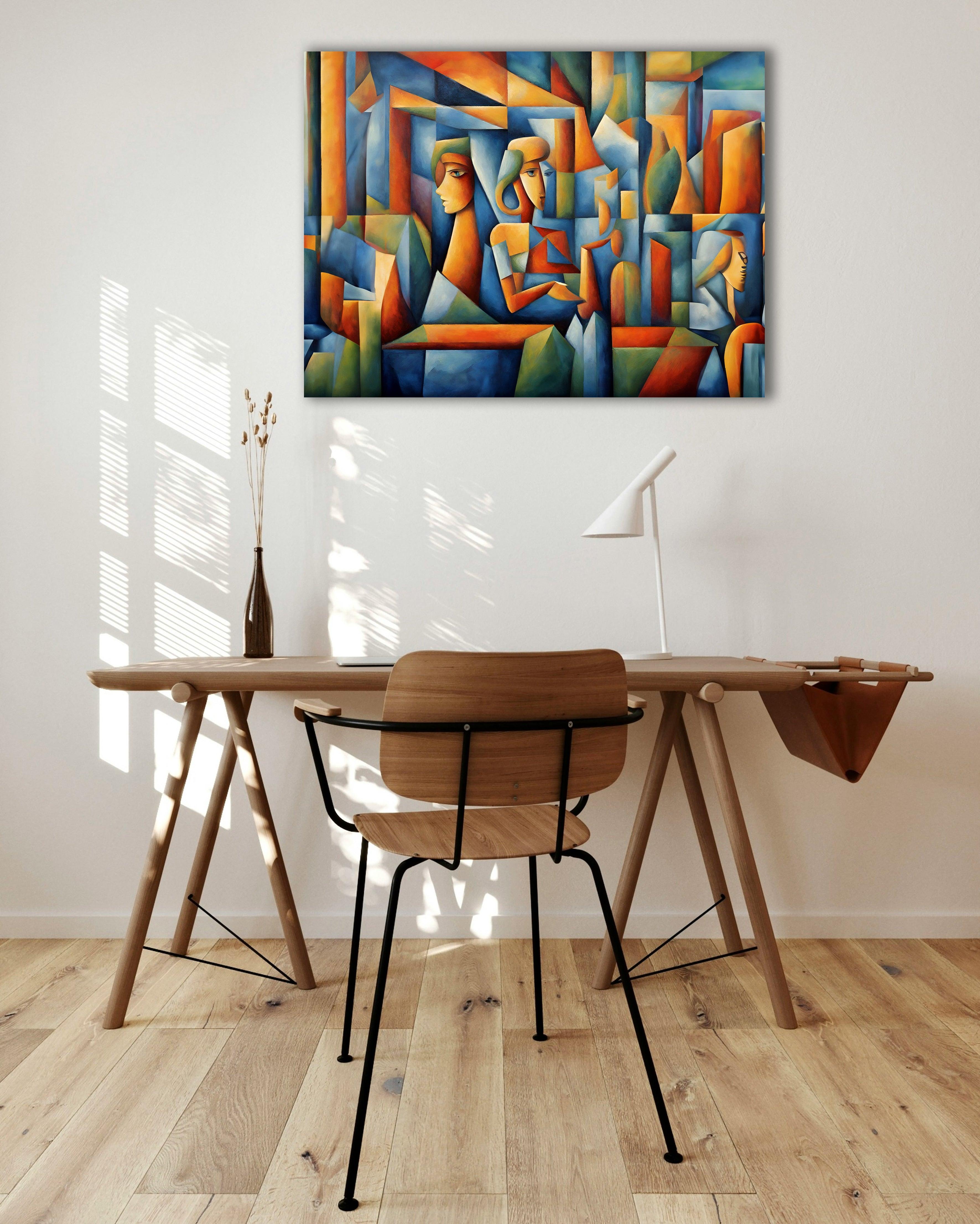 Wandbild Kubistische Frauen Picasso Style Kunstdruck auf Leinwand