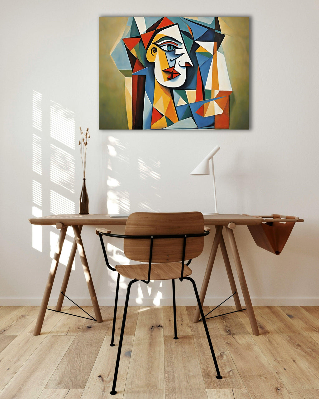 Wandbild Kubistisches Portrait Picasso Style Kunstdruck auf Leinwand