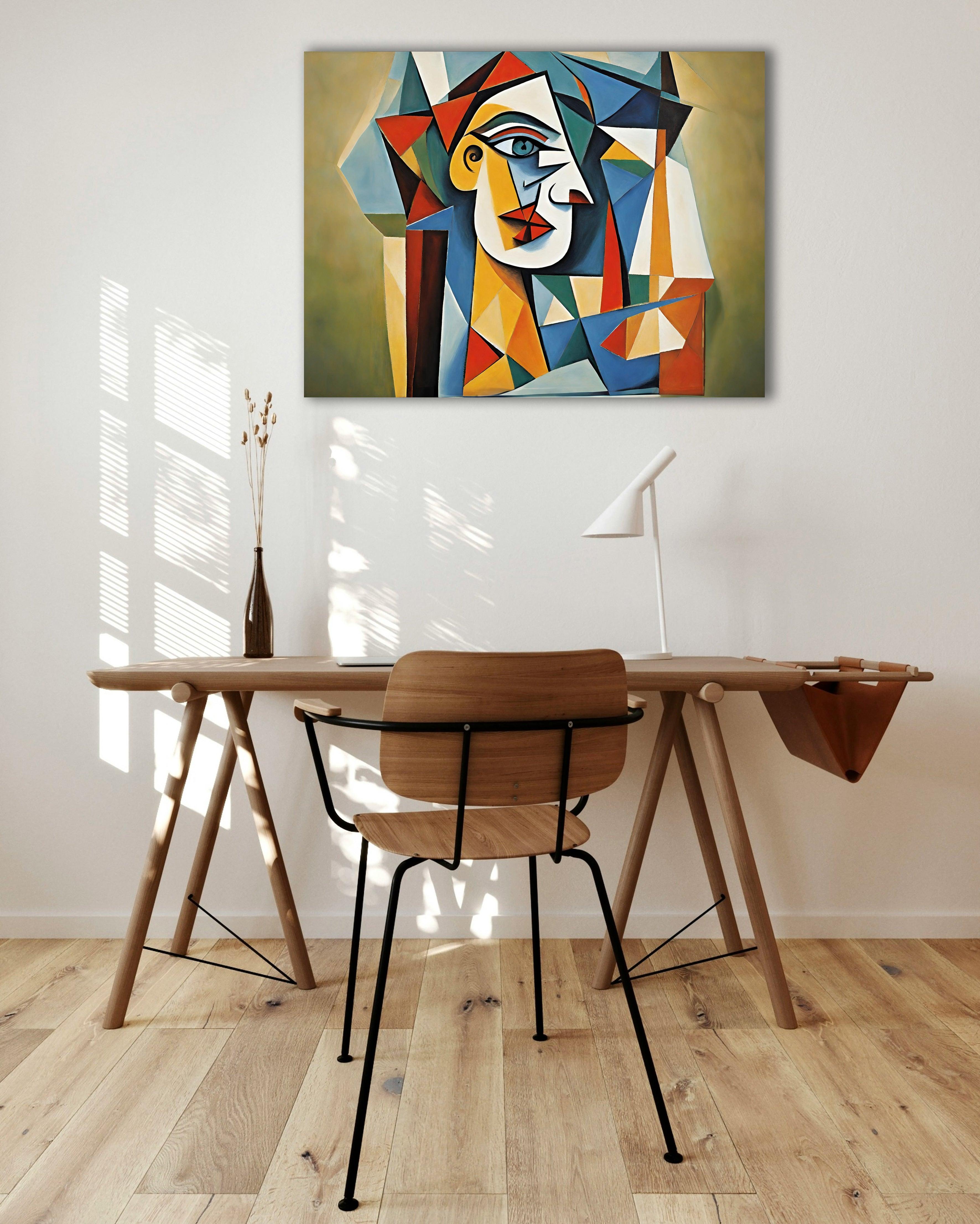 Wandbild Kubistisches Portrait Picasso Style Kunstdruck auf Leinwand