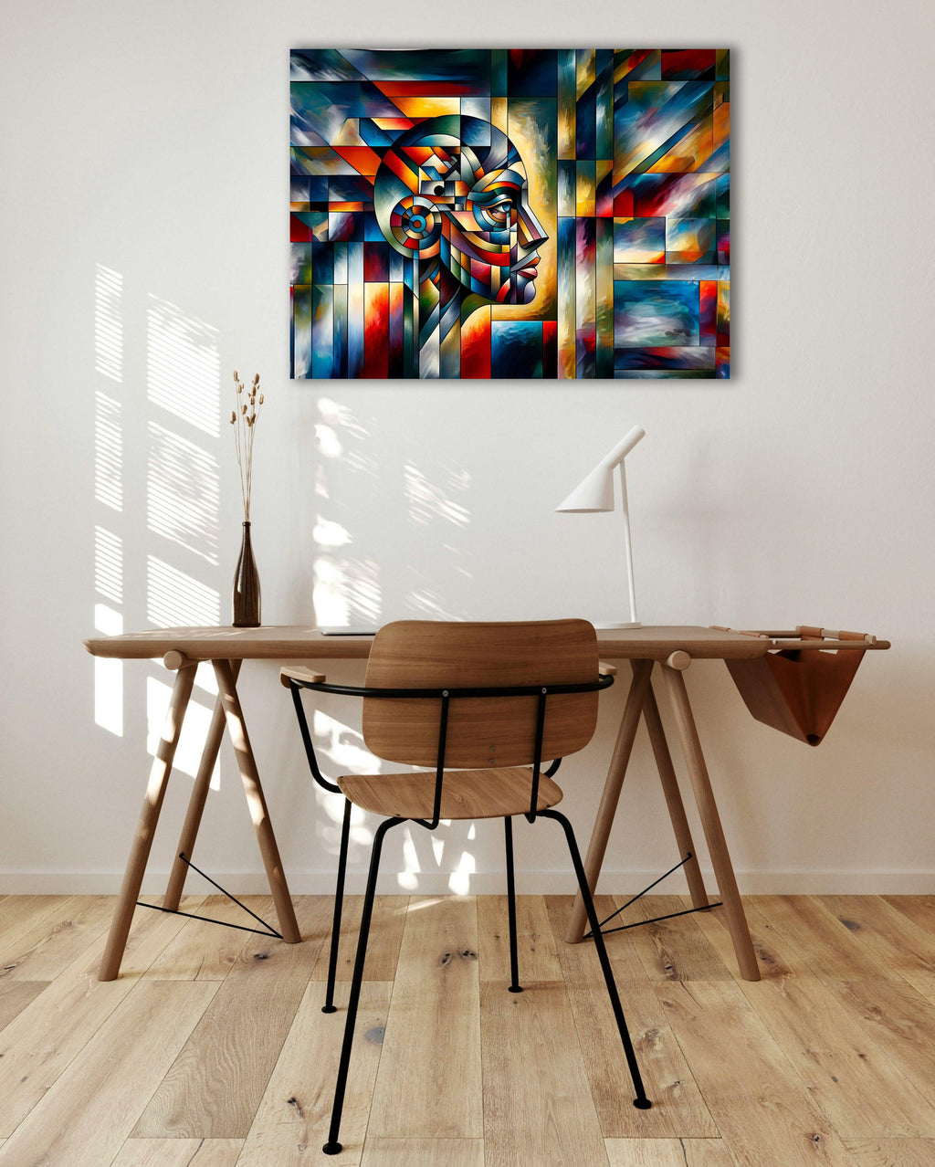 Wandbild Kubistisches Frauenprofil Picasso Style Kunstdruck auf Leinwand